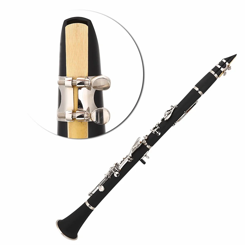 Clarinet - Clarinetto a 17 chiavi discendente al Re, con ance e panno per la pulizia