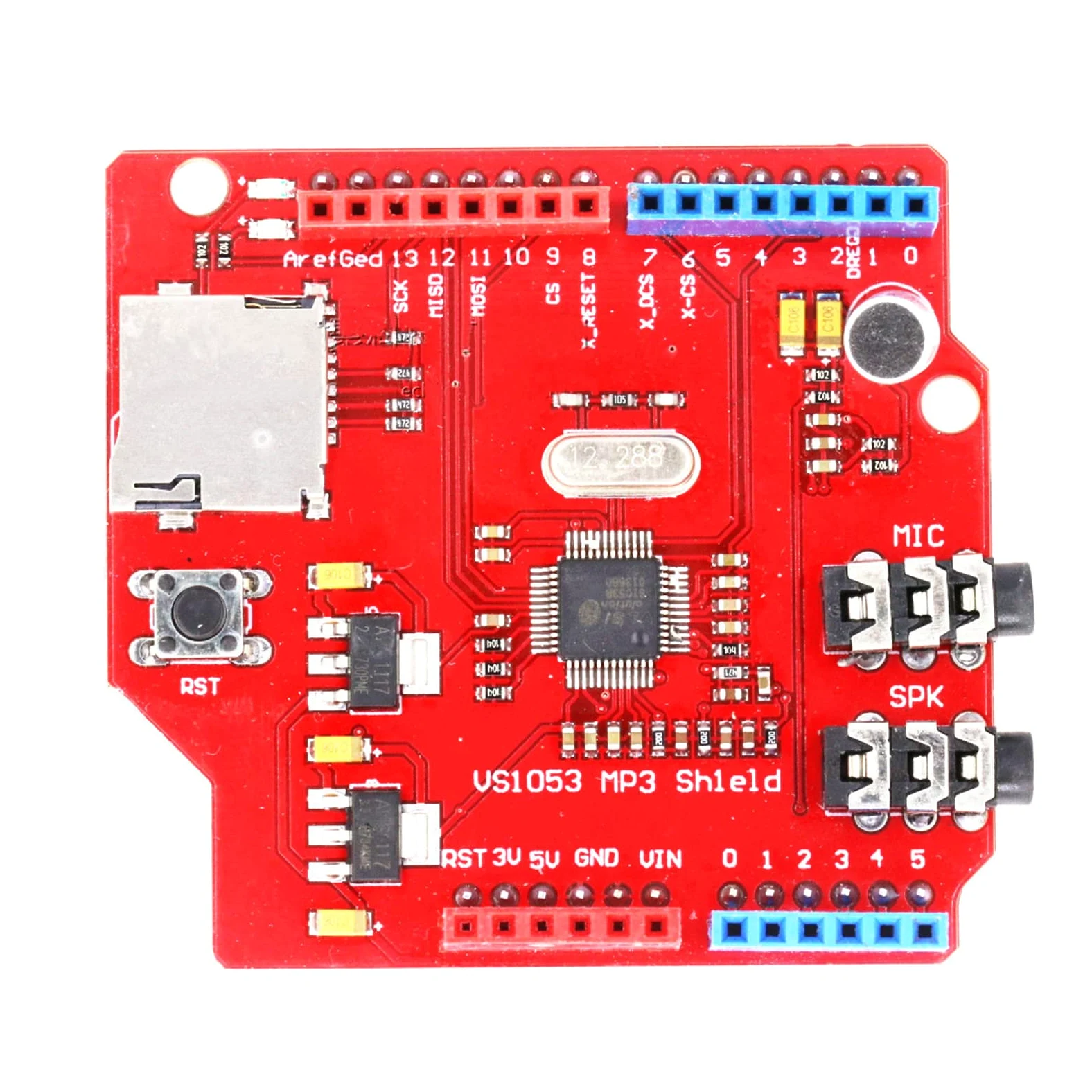 ZEZEFUFU 1 PZ VS1053 Stereo Audio Lettore MP3 Shield Record Decodifica Modulo Circuito di Sviluppo per Arduino con slot per schede TF