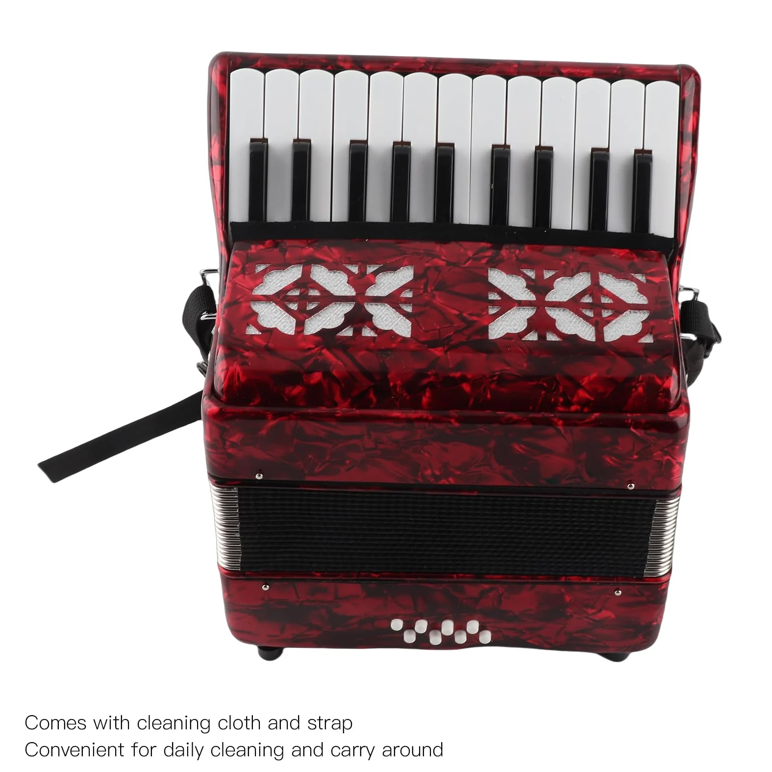 DOACT Fisarmoniche, Strumento a Fisarmonica per Adulti, Strumento a Fisarmonica, Fisarmonica, (IRIN Ha Autorizzato) 22 Tasti 8 Bassi Fisarmonica a Piano Principiante Fisarmonica
