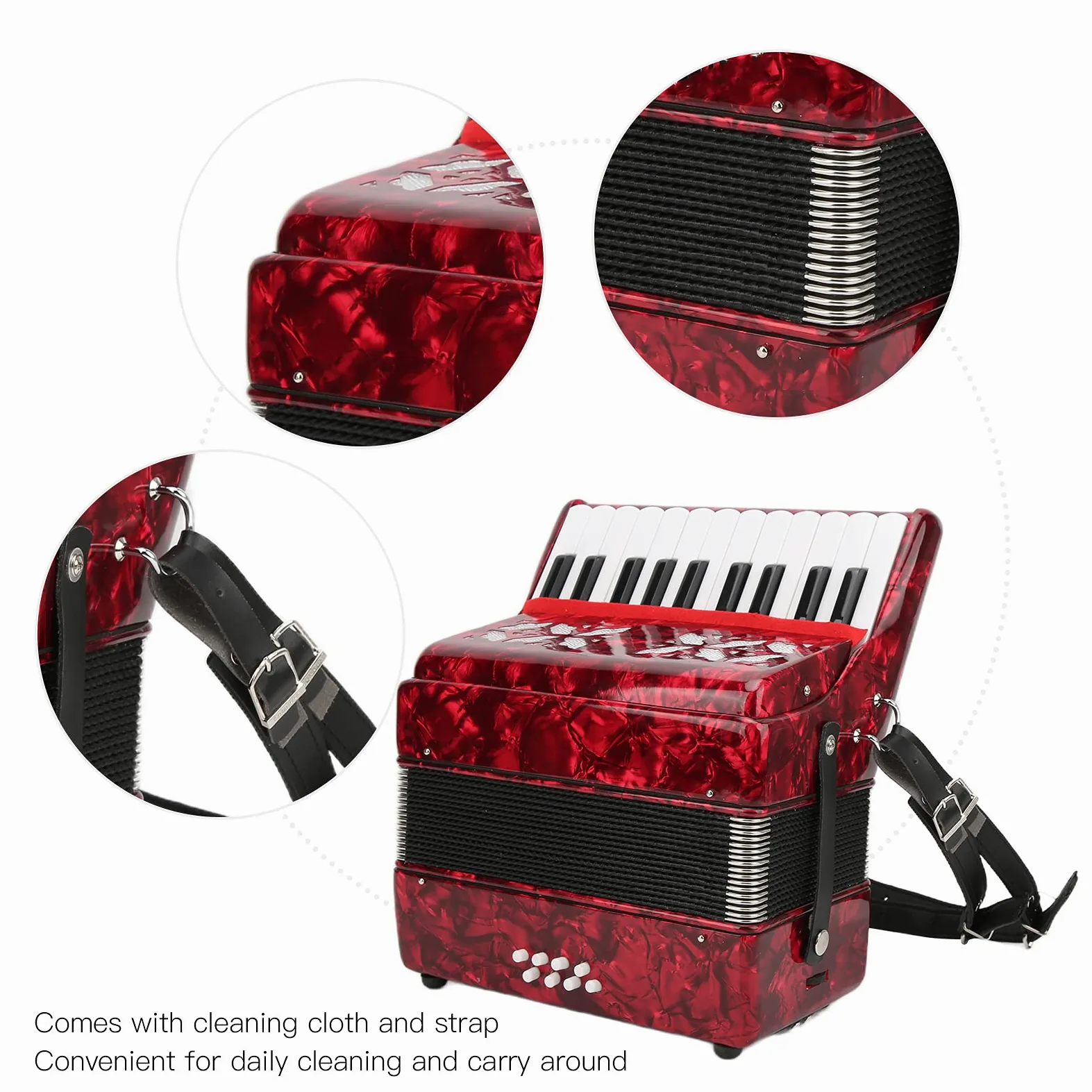 Fisarmonica piano accordion for adults Piano forte a fisarmonica 8 Bass 22 strumento fisarmonica chiave con cinghia Fisarmonica fisarmonica a bottoni per adulti Akordeony klawiszowe