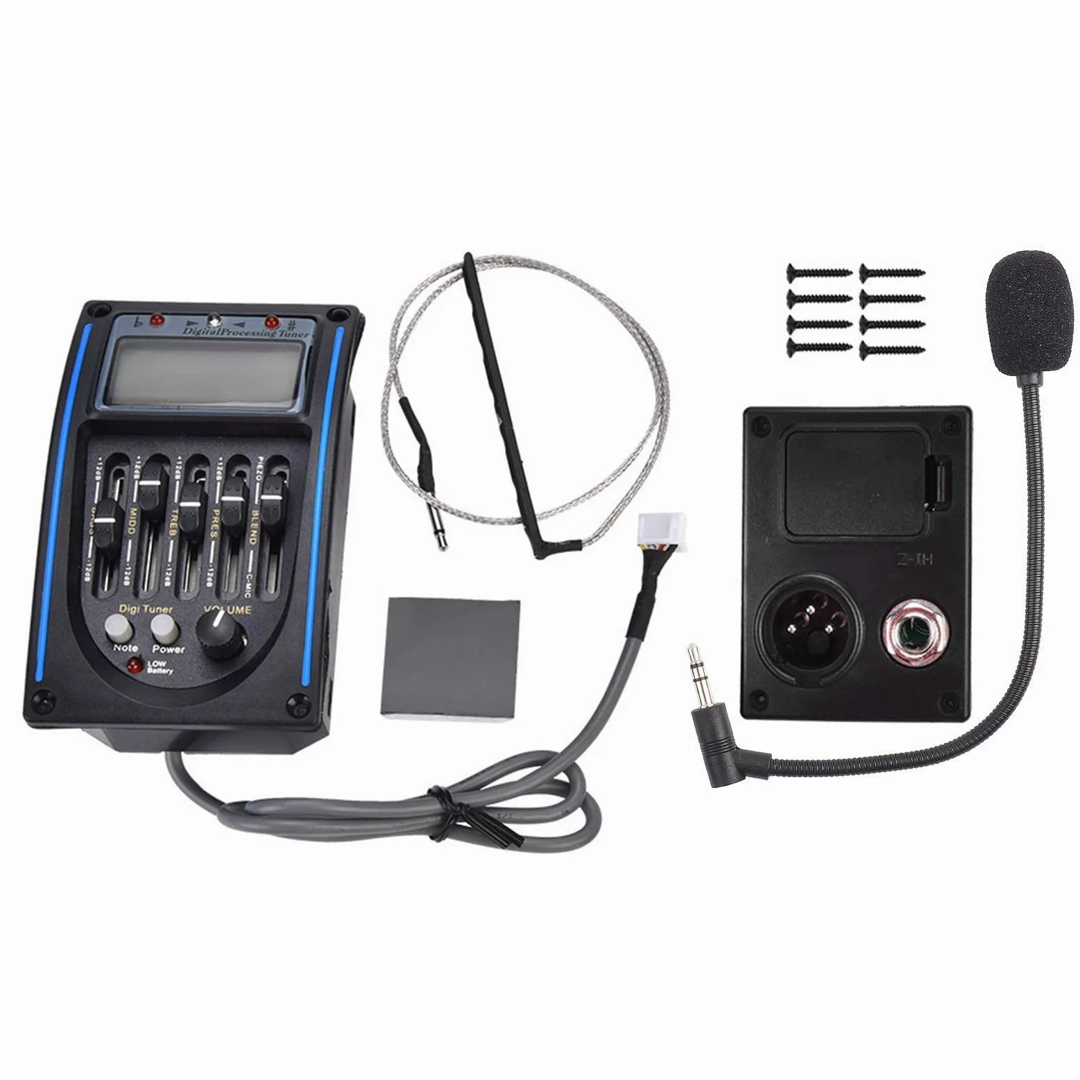 Preamplificatore Chitarra Sintonizzatore Digitale Equalizzatore 5 Bande Pickup per Chitarra Equalizzatore Pickup per Chitarra