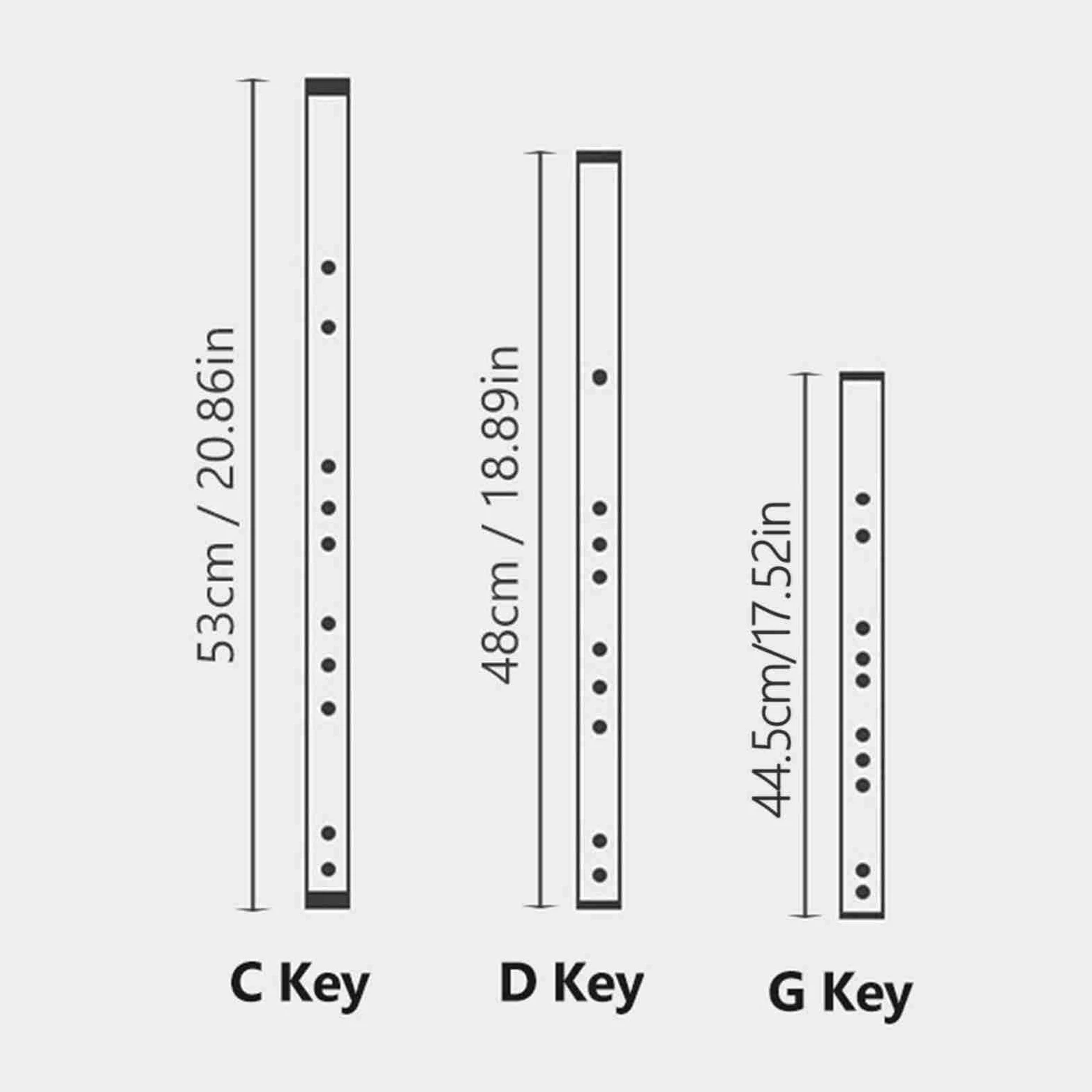 Walfront Flauto di bambù Dizi Flauto di bambù Cinese Strumento Musicale Tradizionale Chiave di Strumento C, D, e, F, G con Borsa da Trasporto per gli Amanti della Musica per (Chiave SOL)