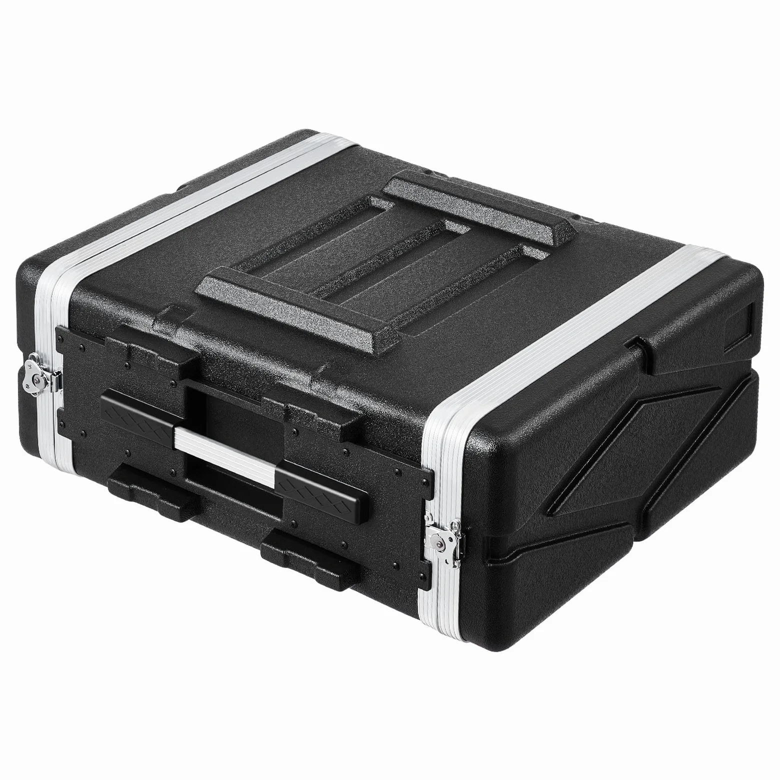 VEVOR Custodia Rack 4U Profondità 488,95 mm Custodia Trasporto Guscio in ABS con Maniglia, Chiusure a Farfalla per Impieghi Pesanti, Pannelli Frontali e Posteriori Rimovibili, per Amplificatori Mixer
