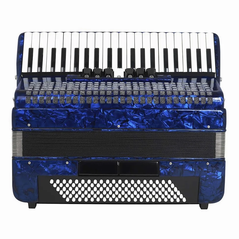 Fisarmonica Professionale 41 Tasti 120 Strumenti a Tastiera Bassi Fisarmonica con Tracolla Borsa per Fisarmonica per Esame di Grado per Principianti per Adulti Gioco Professionale (Color : Blue)
