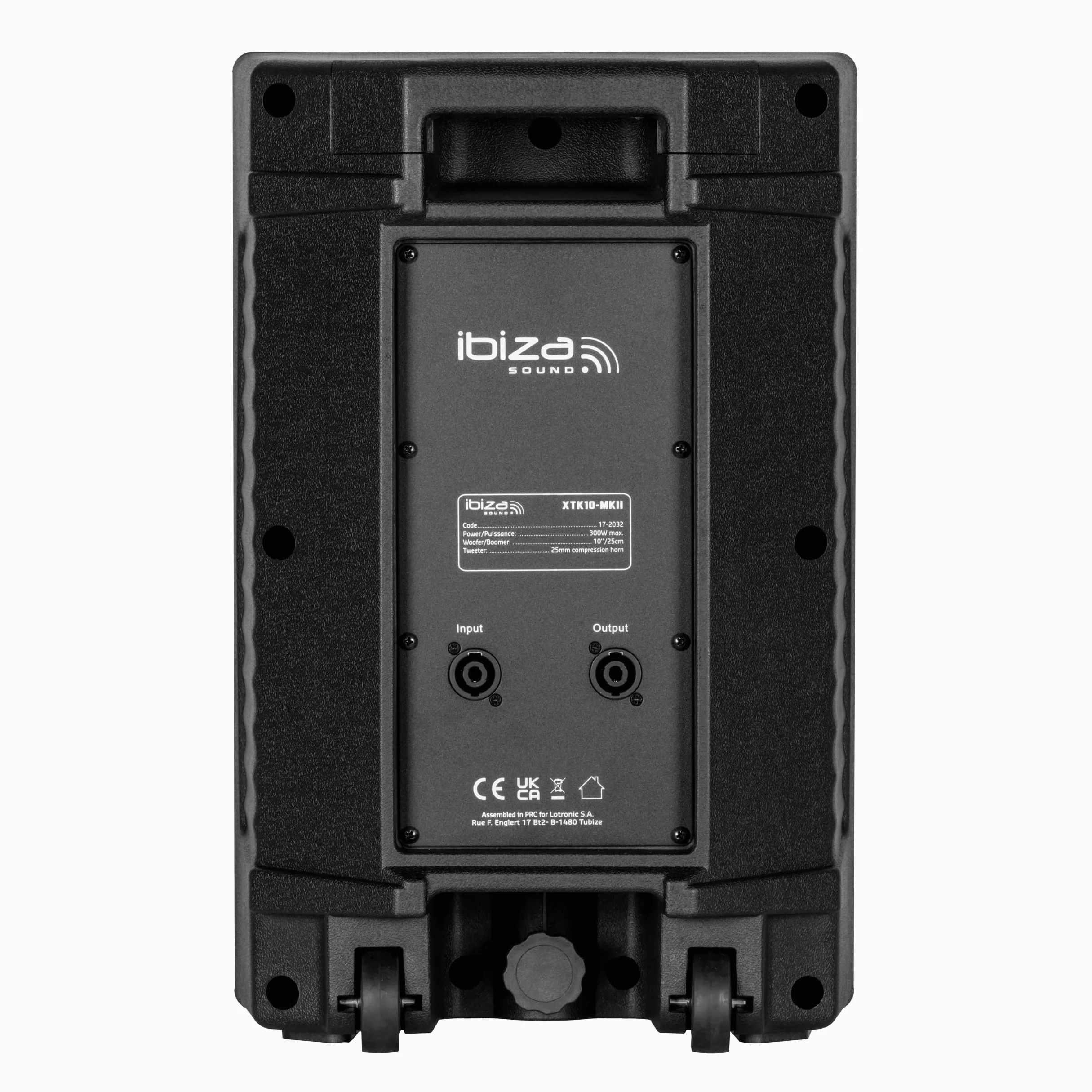 Ibiza - XTK10-MKII - Altoparlante SONO passivo da 10"/25cm - Tweeter a compressione da 25mm - Sistema Bass Reflex - Maniglia e ruote - NUOVA VERSIONE - Nero - Feste, Eventi, Club, Conferenze