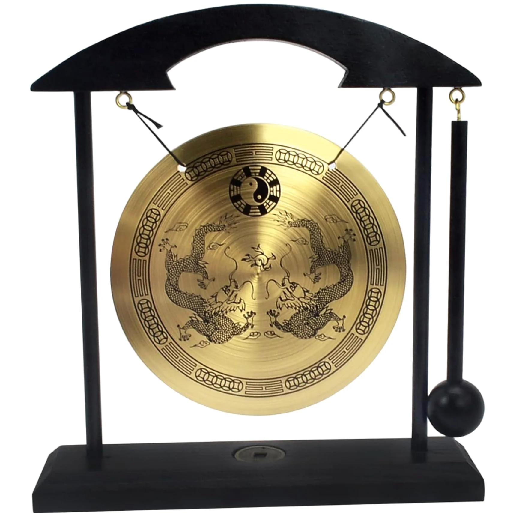 Desktop Gong 7.87x7.28x1.89 Ornamenti per Gong di Ottone Piccoli Decorazioni Creative Feng Shui per casa, Ufficio, Camera da Letto, Soggiorno, Ingresso