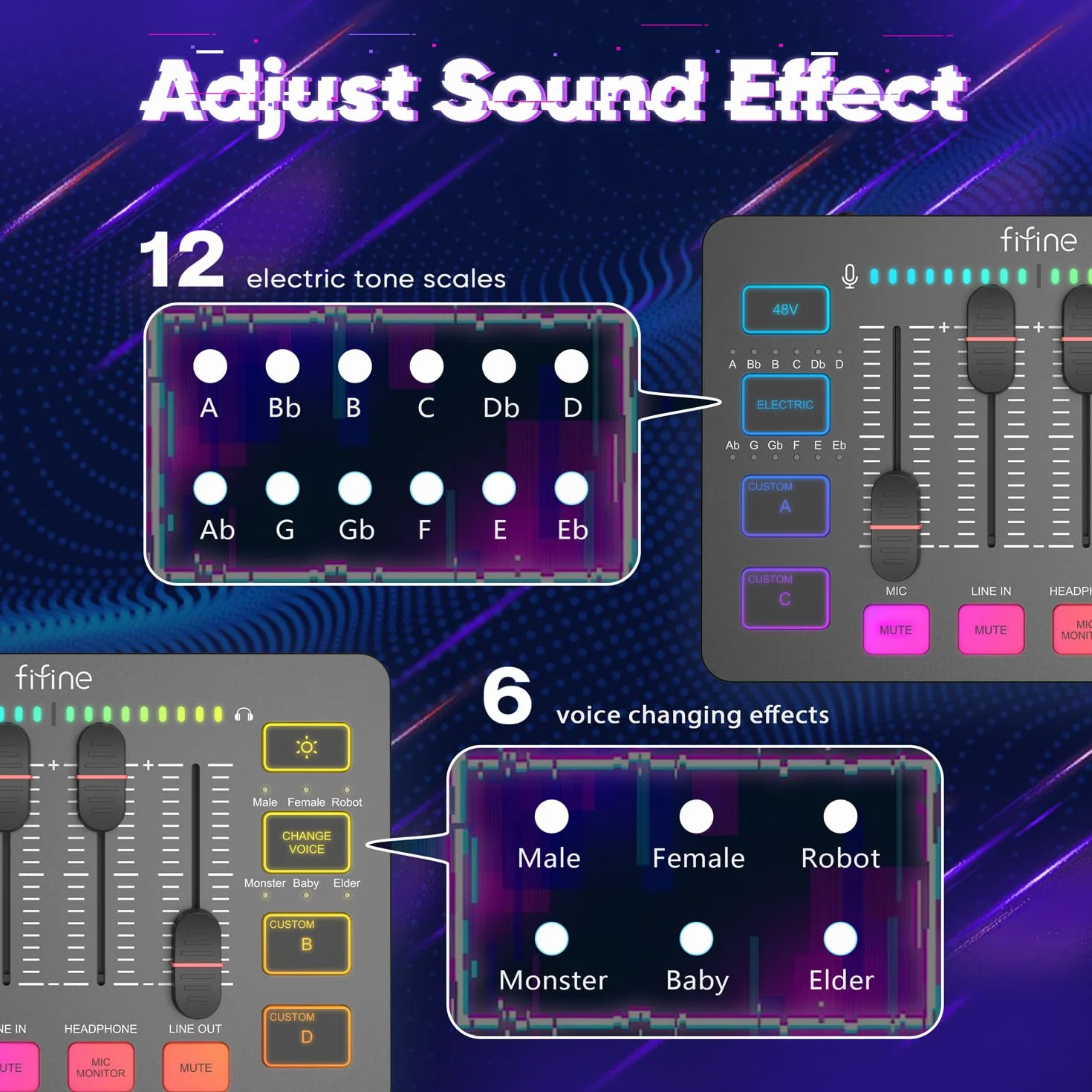 FIFINE XLR Streaming Microfono Dinamico per Podcasting, Mixer Audio PC con Interfaccia XLR (AM8 + SC3)