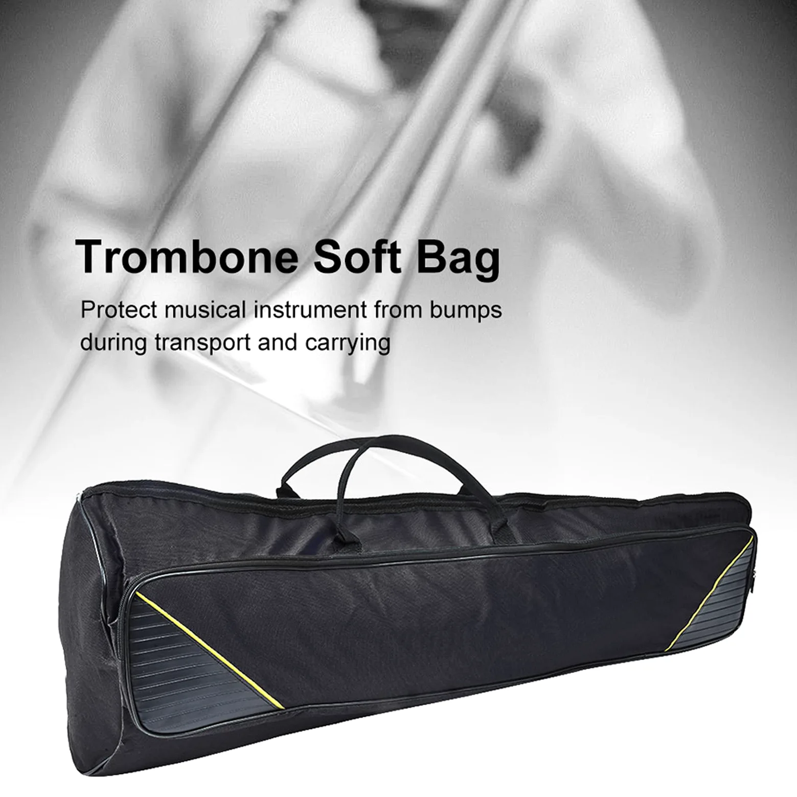 VGEBY Borsa per Trombone, Borsa per Trombone Tenore Contralto, Resistente All'usura, Portatile, Accessori per Strumenti Musicali, Nero