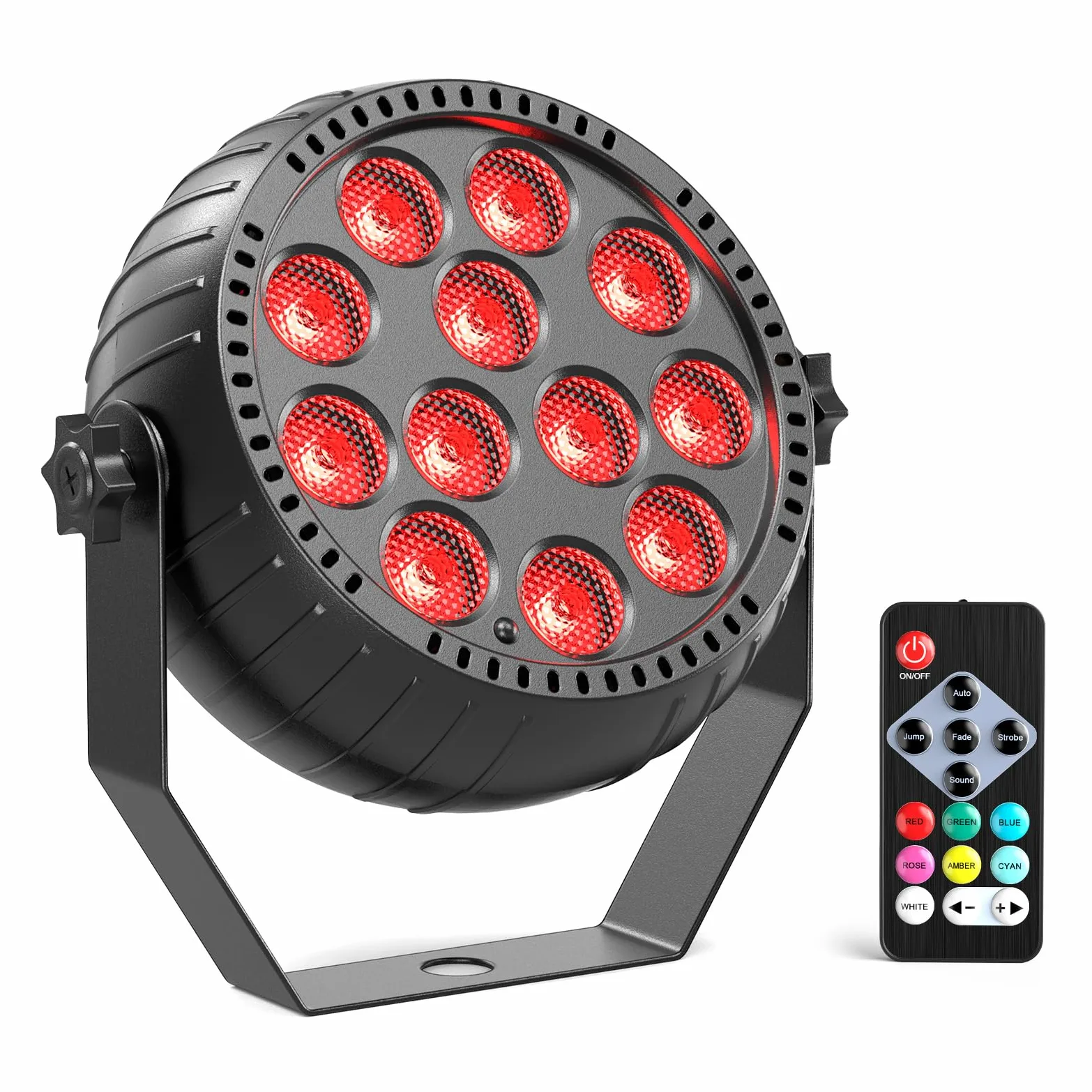 Mini RGB Par LED Batteria, 12 LED Ricaricabile Illuminazione Palco con Telecomando Luci Discoteca, Luci Palco per DJ, Matrimoni, Feste, Bar, Natale, Halloween