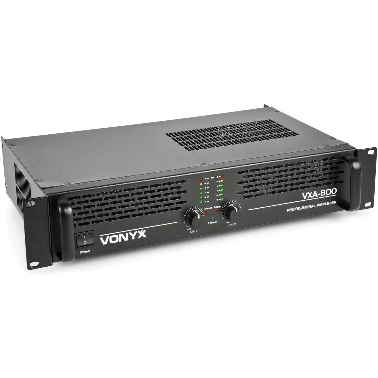Vonyx VXA-800 Amplificatore Professionale 2x 400 Watt Collegamento a Ponte Amplificatore Stereo di Alta Qualità Ideale DJ e DJ Mobile