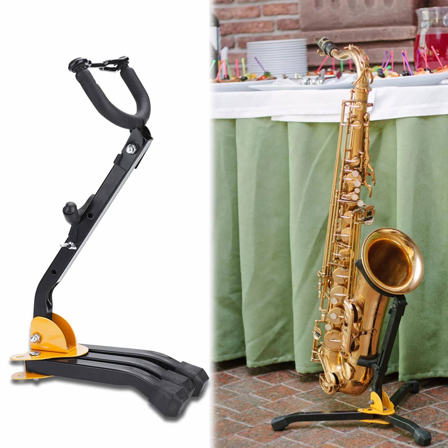 alto/tenore con supporto per flauto/clarinetto staccabile supporto portatile regolabile con piedini in gomma antiscivolo Base triangolare in met per sassofono contralto, sassofono tenore