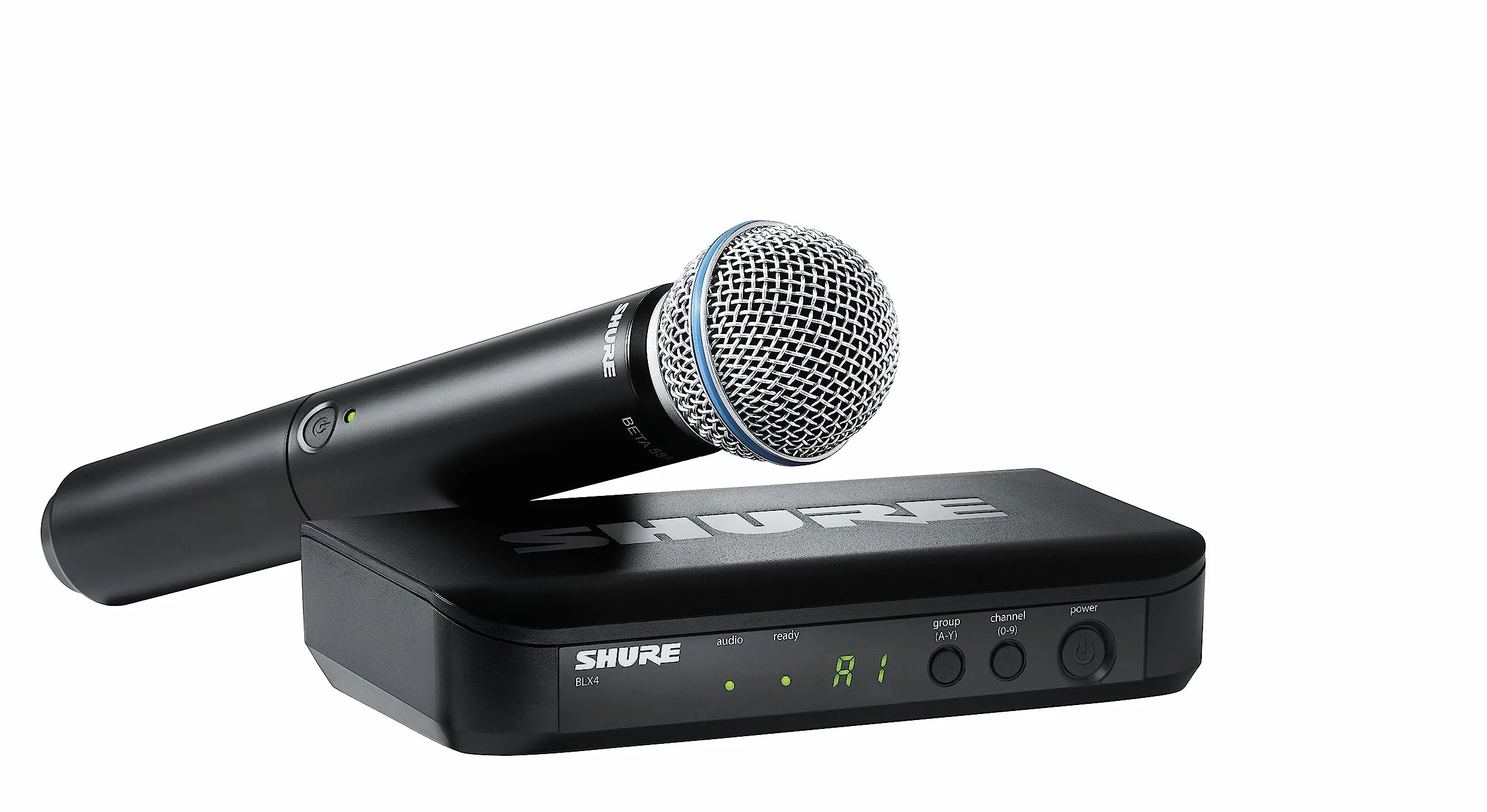 Shure Sistema microfono wireless BLX24/B58 UHF – perfetto per chiesa, karaoke – durata della batteria 14 ore, portata 100 m | Include microfono vocale portatile BETA 58 A, ricevitore singolo canale |