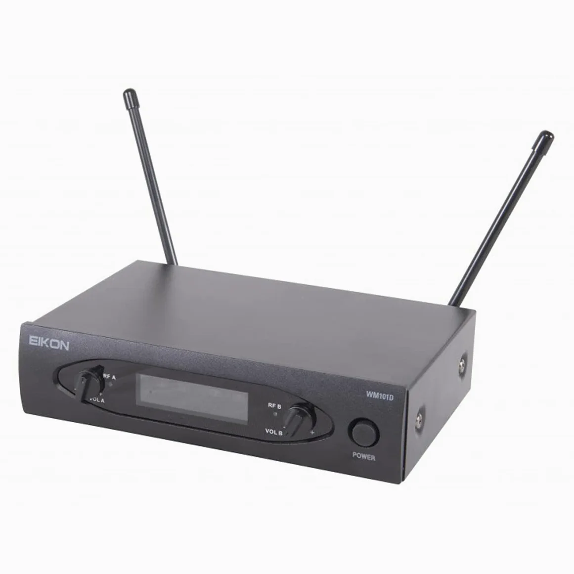 PROEL EIKON WM101DHV2 - Doppio Radiomicrofono UHF Archetto a due canali con uscite indipendenti XLR e schermo retro illuminato (I Microfoni Funzionano contemporaneamente), Nero