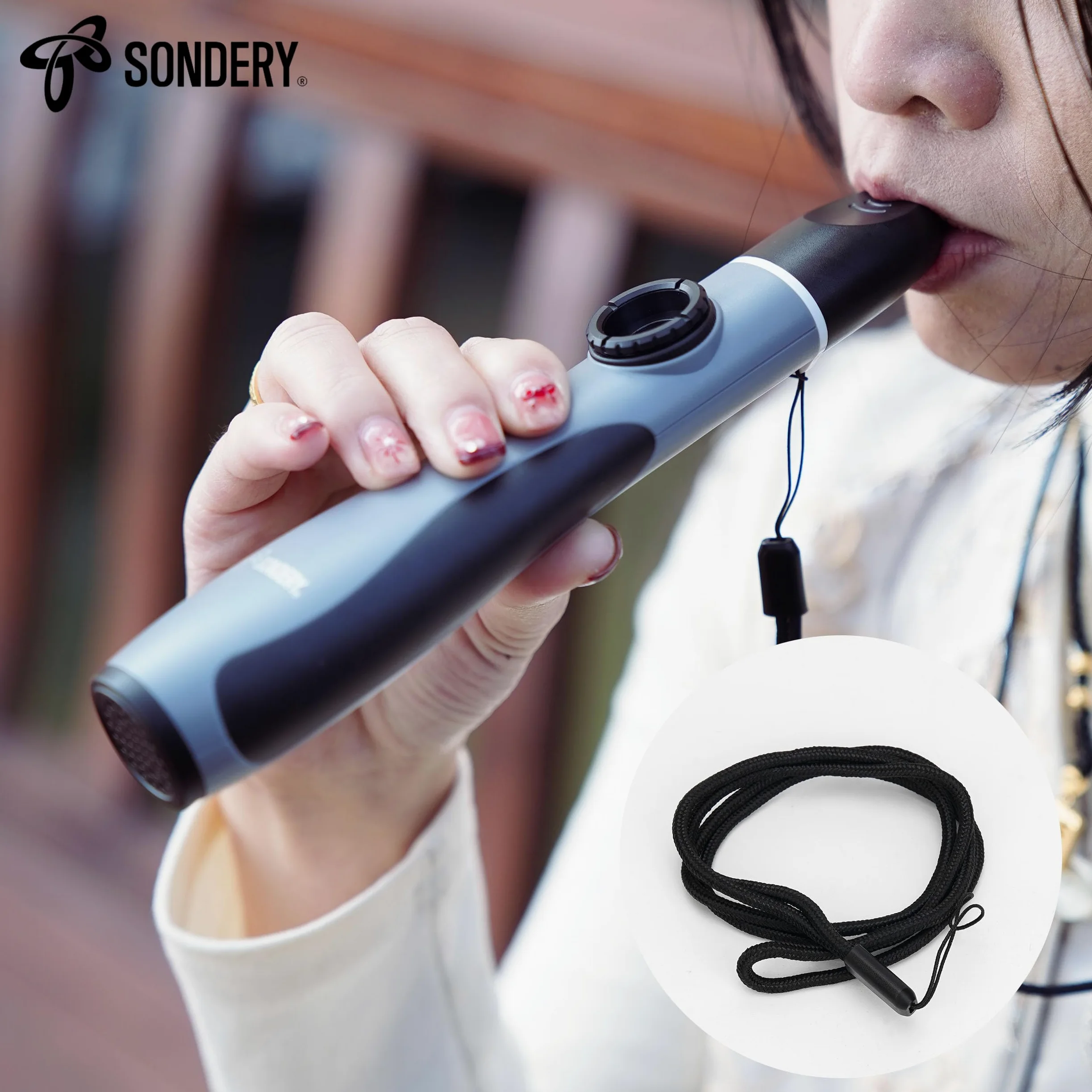 Sondery Kazoo basso professionale - Strumento a fiato portatile, con 5 membrane e cordino, per tutte le età