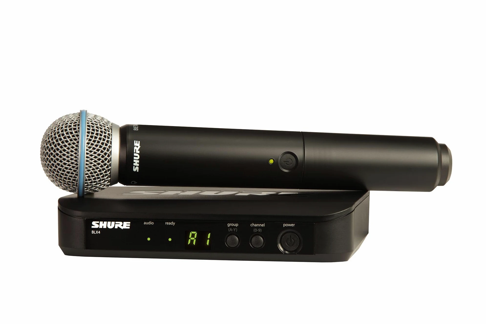 Shure Sistema microfono wireless BLX24/B58 UHF – perfetto per chiesa, karaoke – durata della batteria 14 ore, portata 100 m | Include microfono vocale portatile BETA 58 A, ricevitore singolo canale |