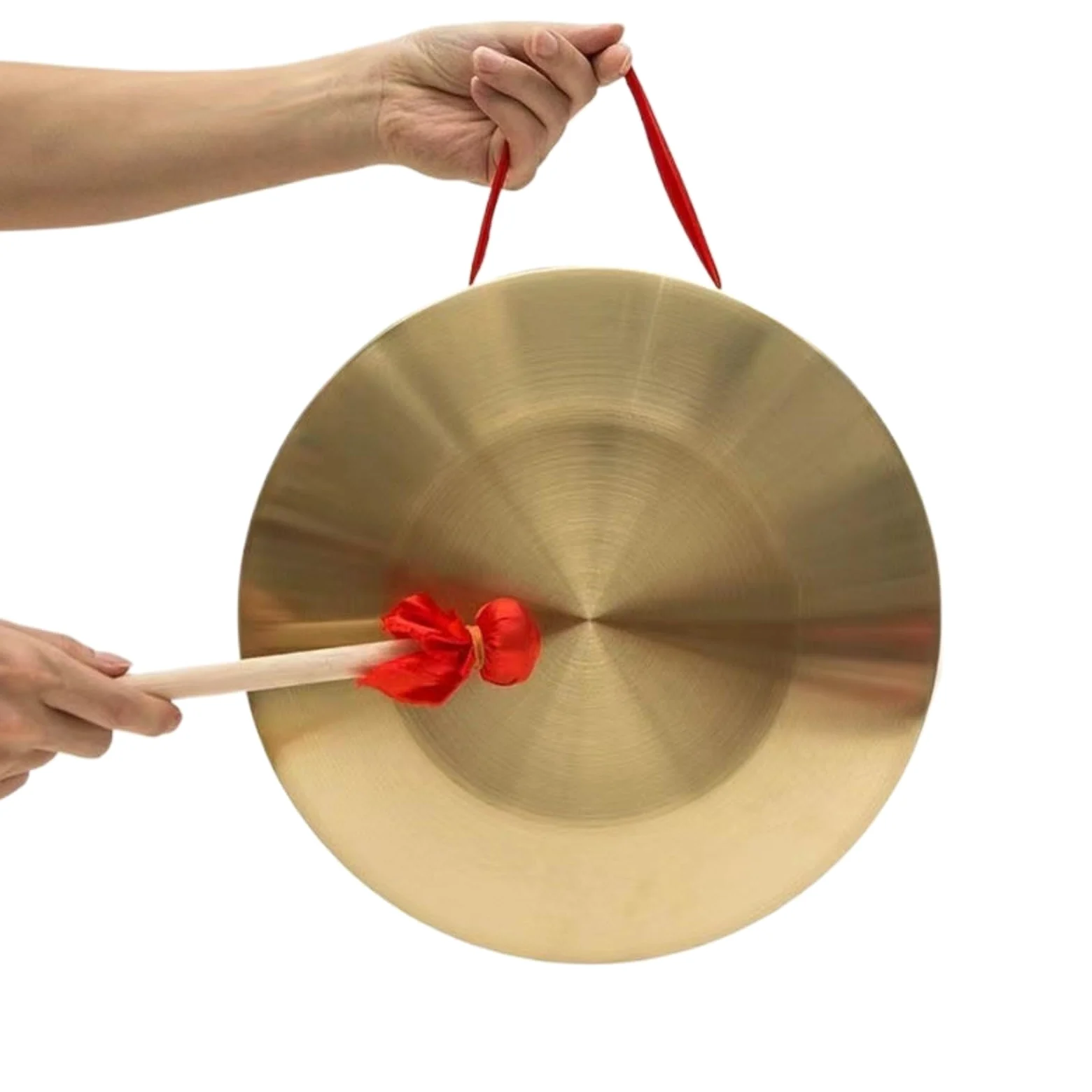 Gong a mano Cymbal con battitore, in ottone con battitore, strumento a percussione, gong cinese (28 cm)