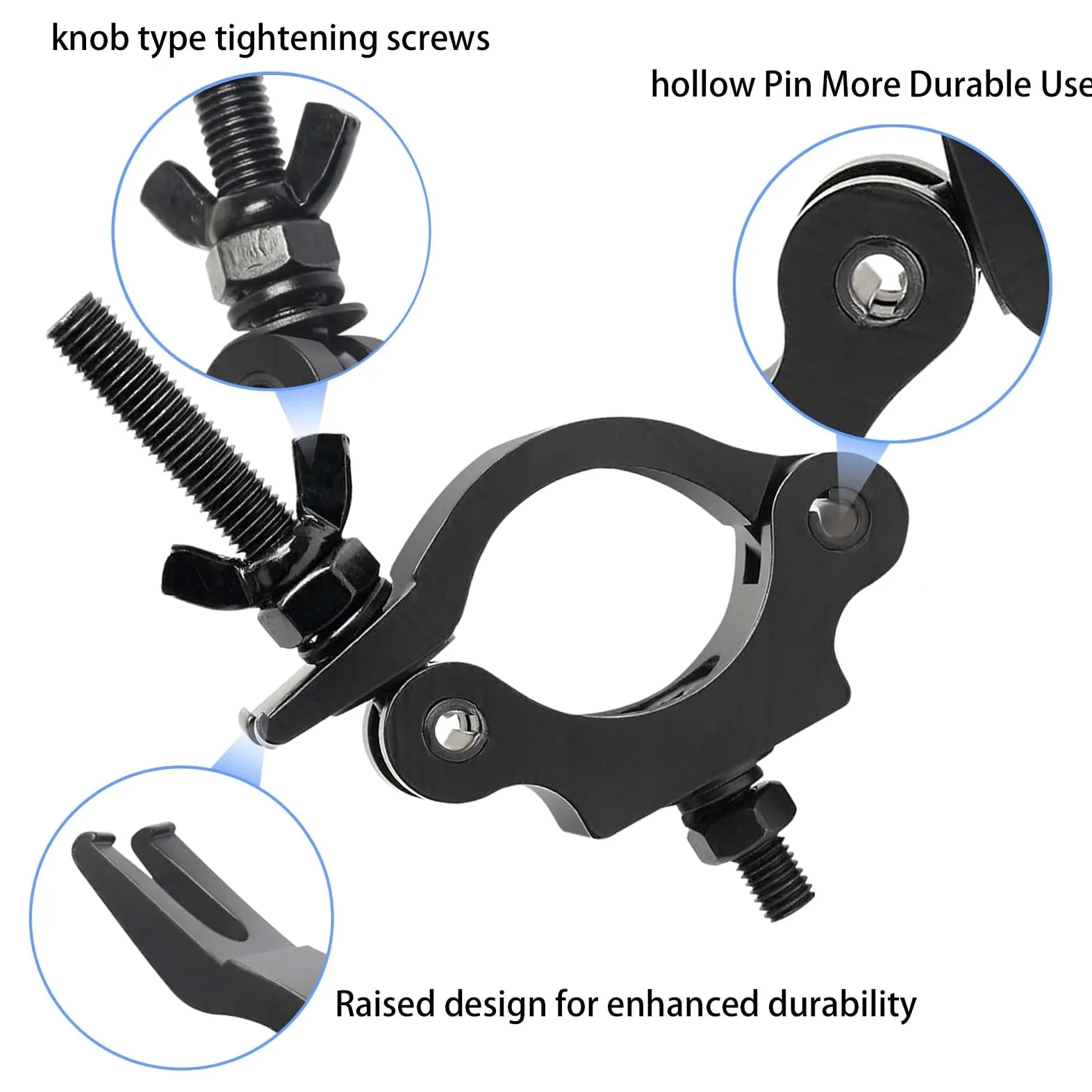 2Pack Morsetti Luci Scena per Traliccio Stage Lighting O Clamps 40mm-52mm Morsetto Truss Clamp Ganci per Luci, Carico 100kg Gancio per Teste Mobili Luci da Palco
