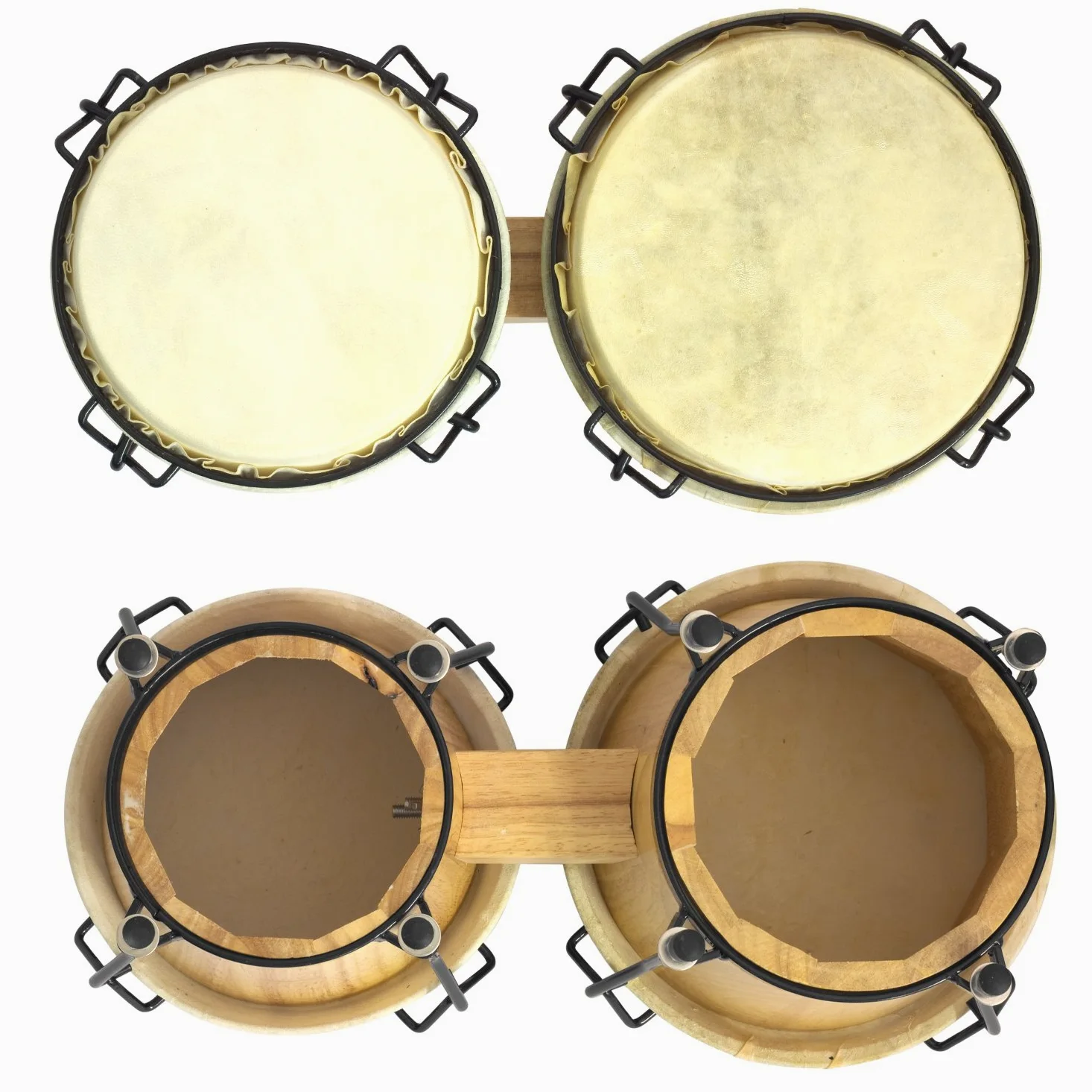 World Rhythm Bon7-Nt Tamburi Bongo in Rovere per Principianti da 6" e 7" con Finitura Naturale Bonghi
