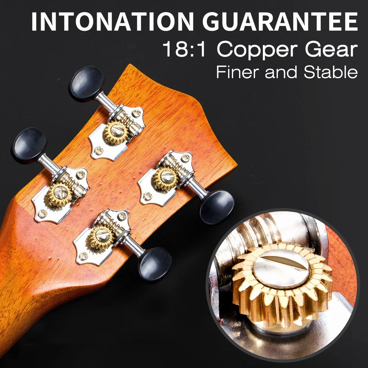 AKLOT Ukulele da concerto per mancini in mogano massello, 23 pollici Uke con tutorial e kit per principianti (custodia, plettri, accordatore, cinghia, corda, panno di pulizia)