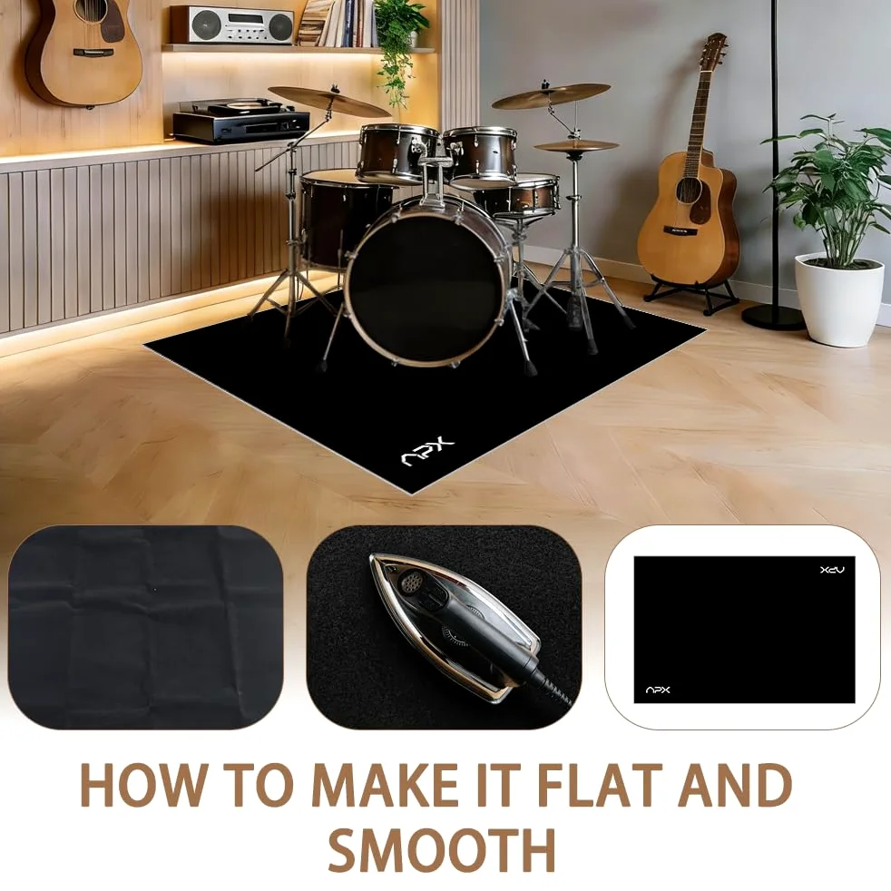 Drumming - Tappeto a percussione, 1,2 x 1,8 m, antiscivolo, fonoassorbente, per interni ed esterni, kit di percussioni elettroniche jazz per bassi e rullanti, per principianti.