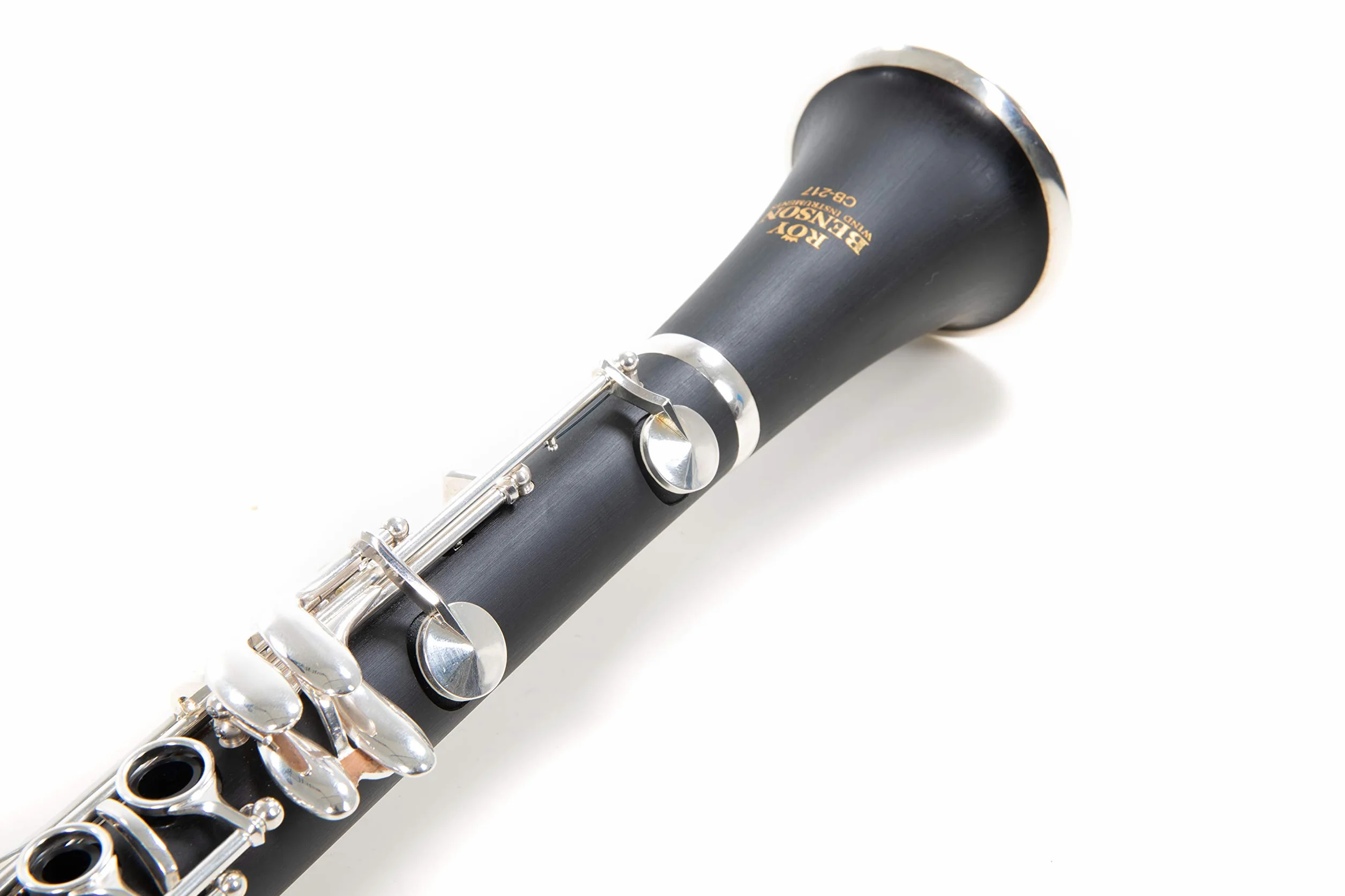Roy Benson Bb Clarinet CB-217 (con sistema Boehm, corpo in ebanite, meccanismo in nichel argentato, compresi gli accessori per la cura e la custodia rettangolare, con set di zaini)