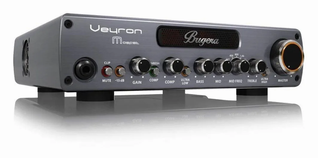 Bugera VEYRON MOSFET BV1001M Amplificatore per basso in classe D compatto da 2000 Watt con preamplificatore MOSFET, compressore e tecnologia DYNAMIZER