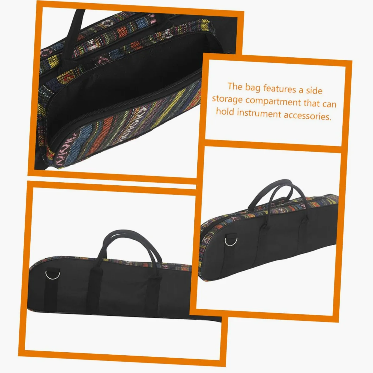 Mikinona Custodia per Tromba Oxford Design Portatile e Scomparto Laterale, Borsa Multifunzionale Elegante in Stile Etnico per Trasporto Strumenti Musicali