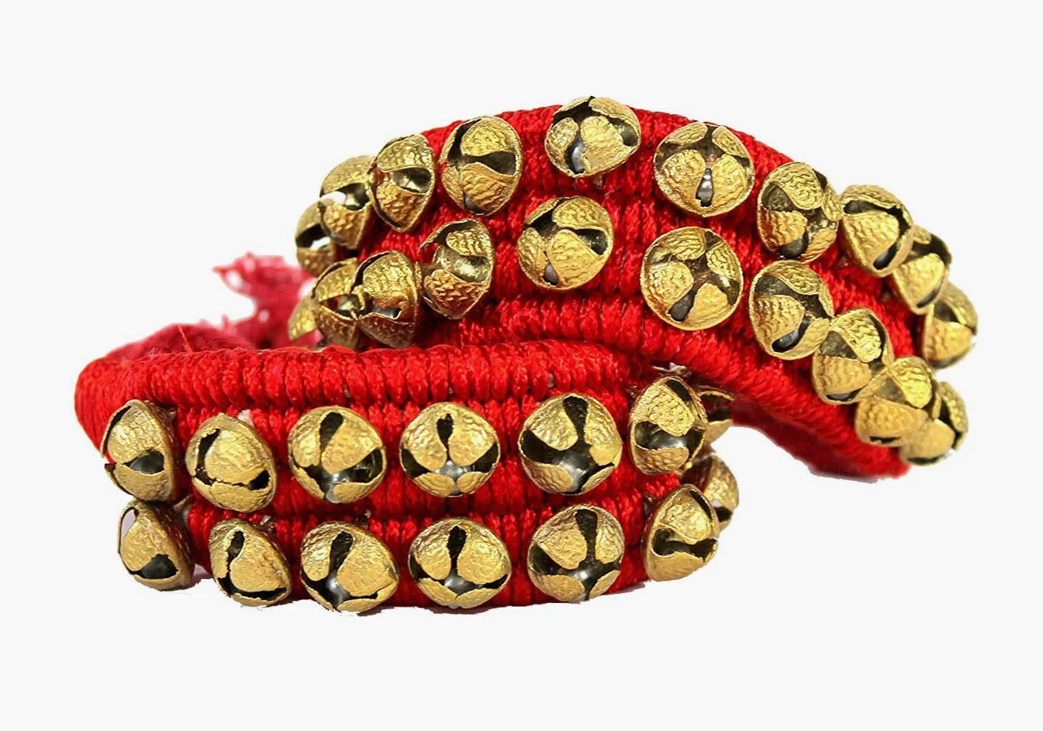 eSplanade Ghungroo Danza (20 + 20) Rosso 2 Linea con Cuscini | Campana, Ghungru 2 Line Red Pad