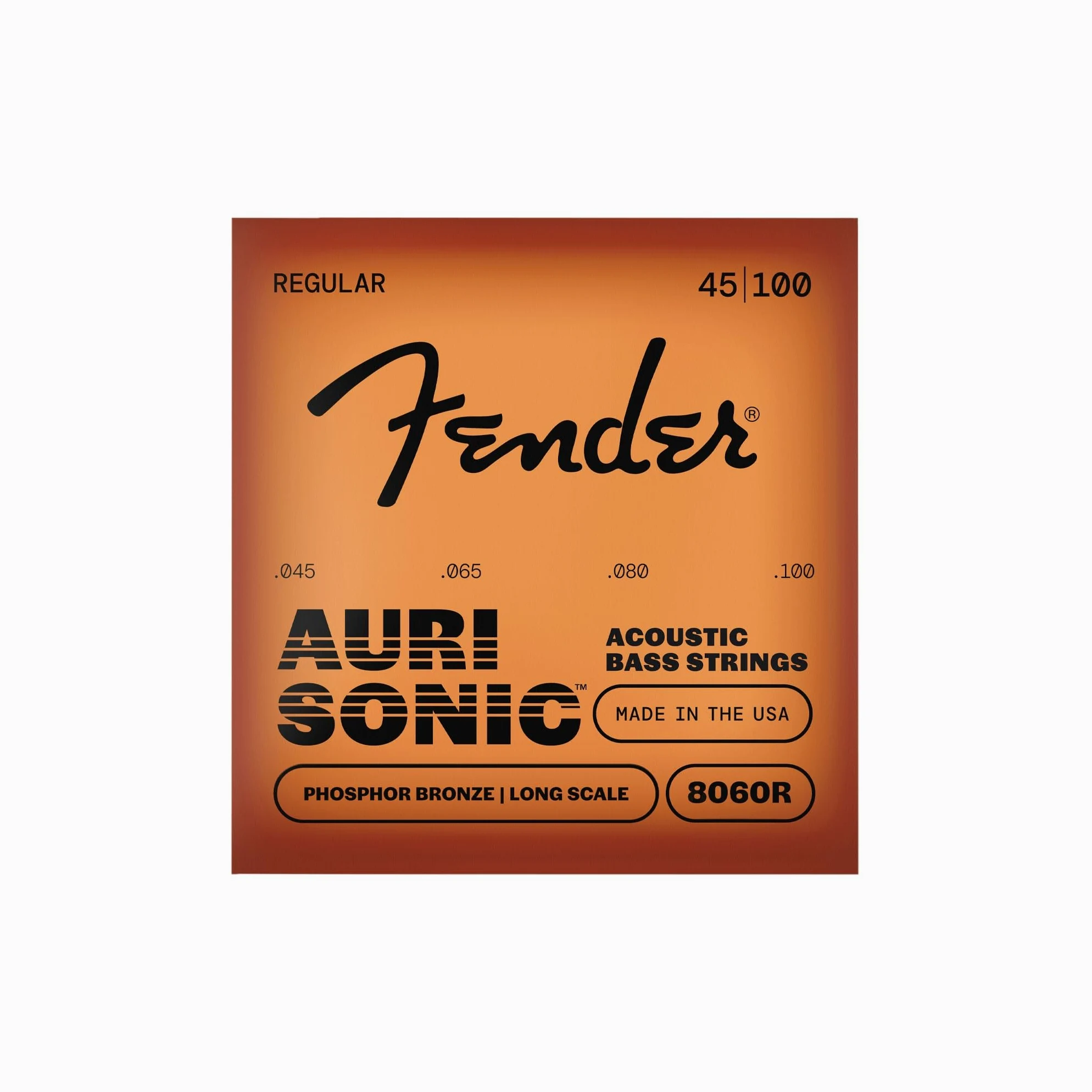 Fender Acoustic Bass Strings, Phosphor Bronze, Long Scale, .45-.100 Gauges, (4)