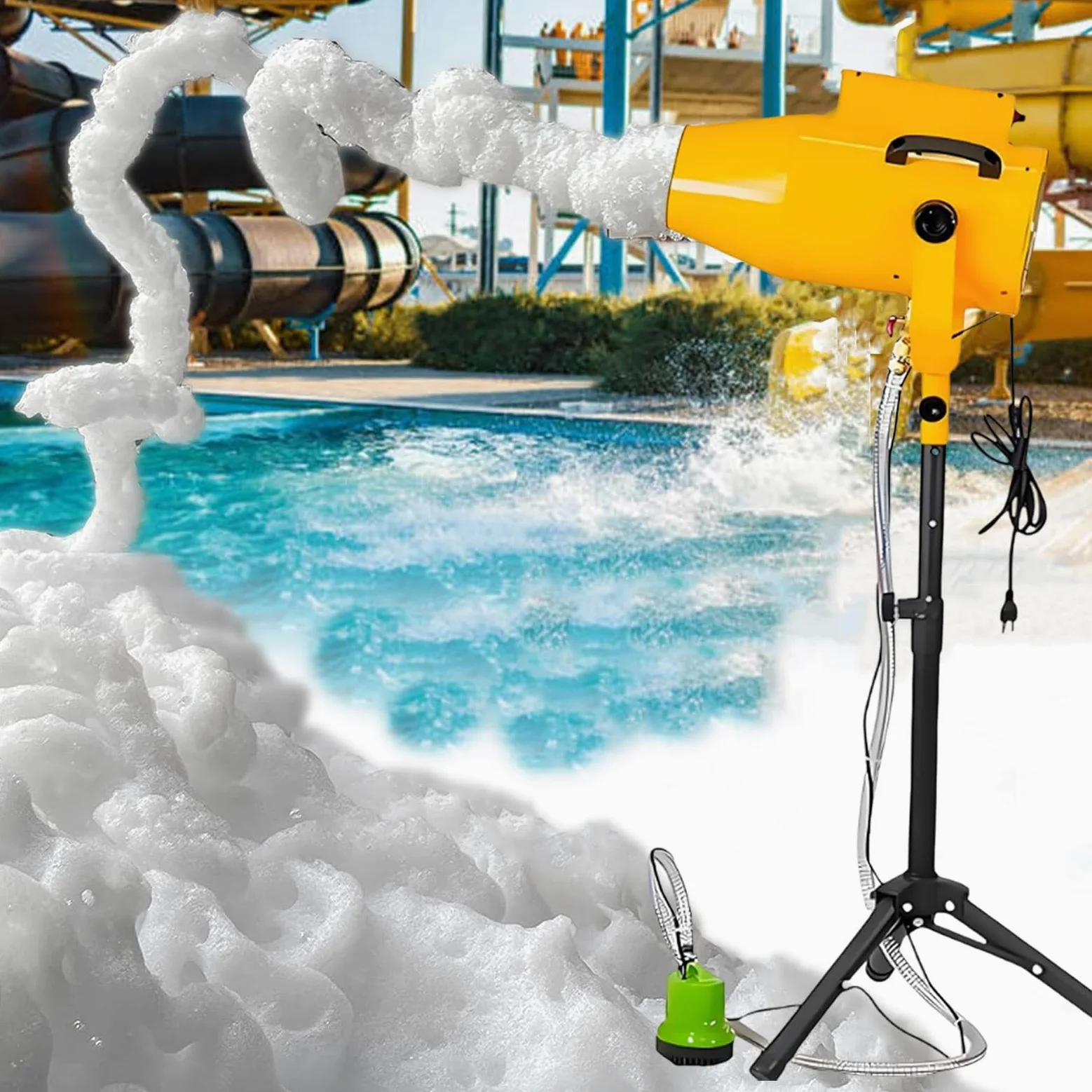 Macchina Produzione Schiuma, Macchina Schiuma Grandi Dimensioni, Party Macchina Schiuma, Distanza 6-10m, Anti-Ostruzione, per Giardino, Piscina, Interni Black