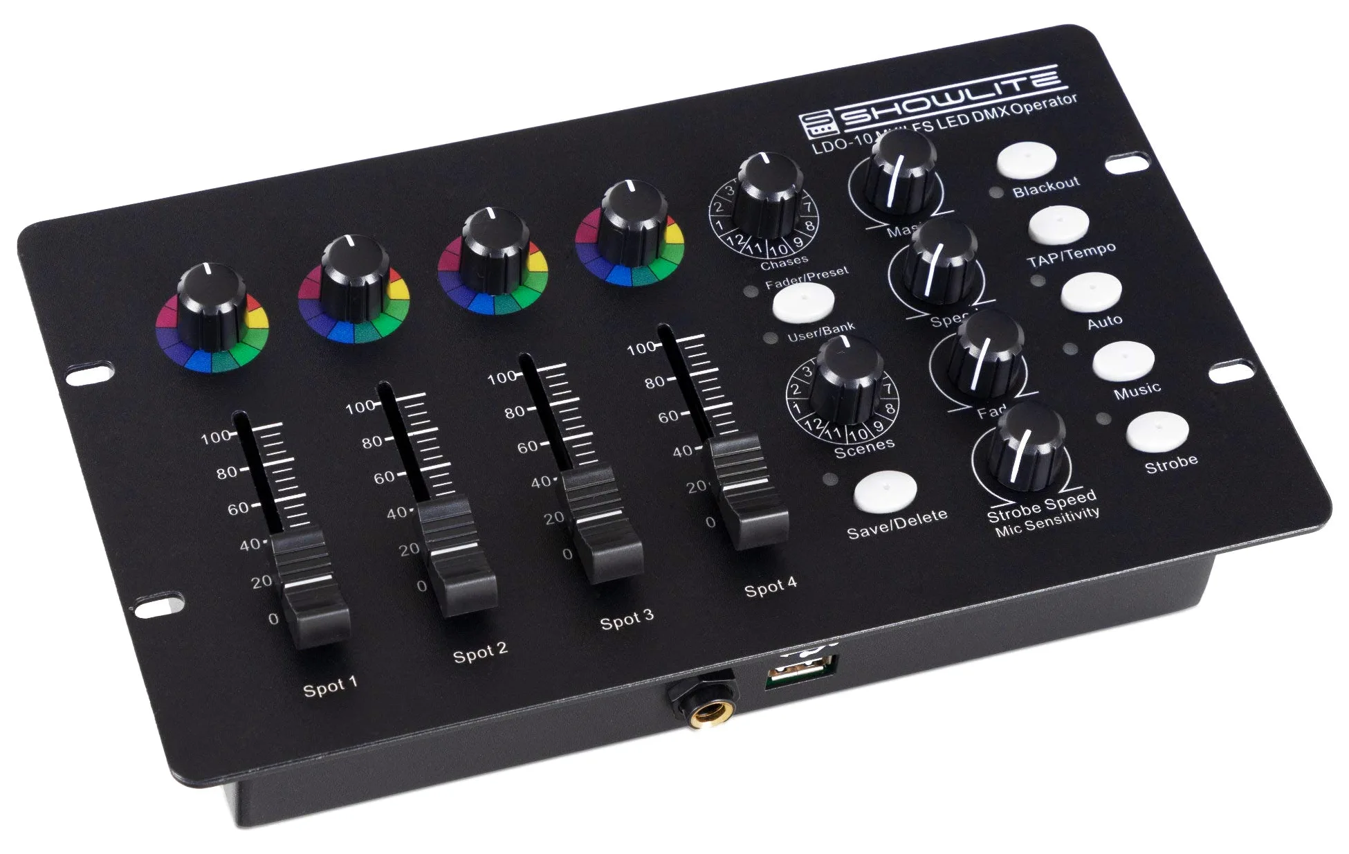 Showlite LDO-10 MKII FS LED DMX Operator - Controller DMX per fare funzionare faretti LED - Ideale per intrattenitori solisti, band più piccole o pub - Controllo automatico o musicale