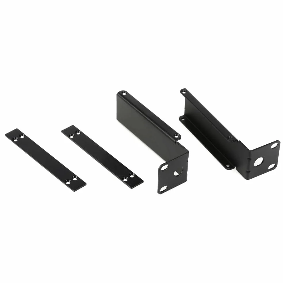 Kit staffa di montaggio a rack 1U adatto per ricevitori microfonici wireless Shure SLX4 SLXs SLXD4, kit di montaggio a doppio rack in metallo, nero