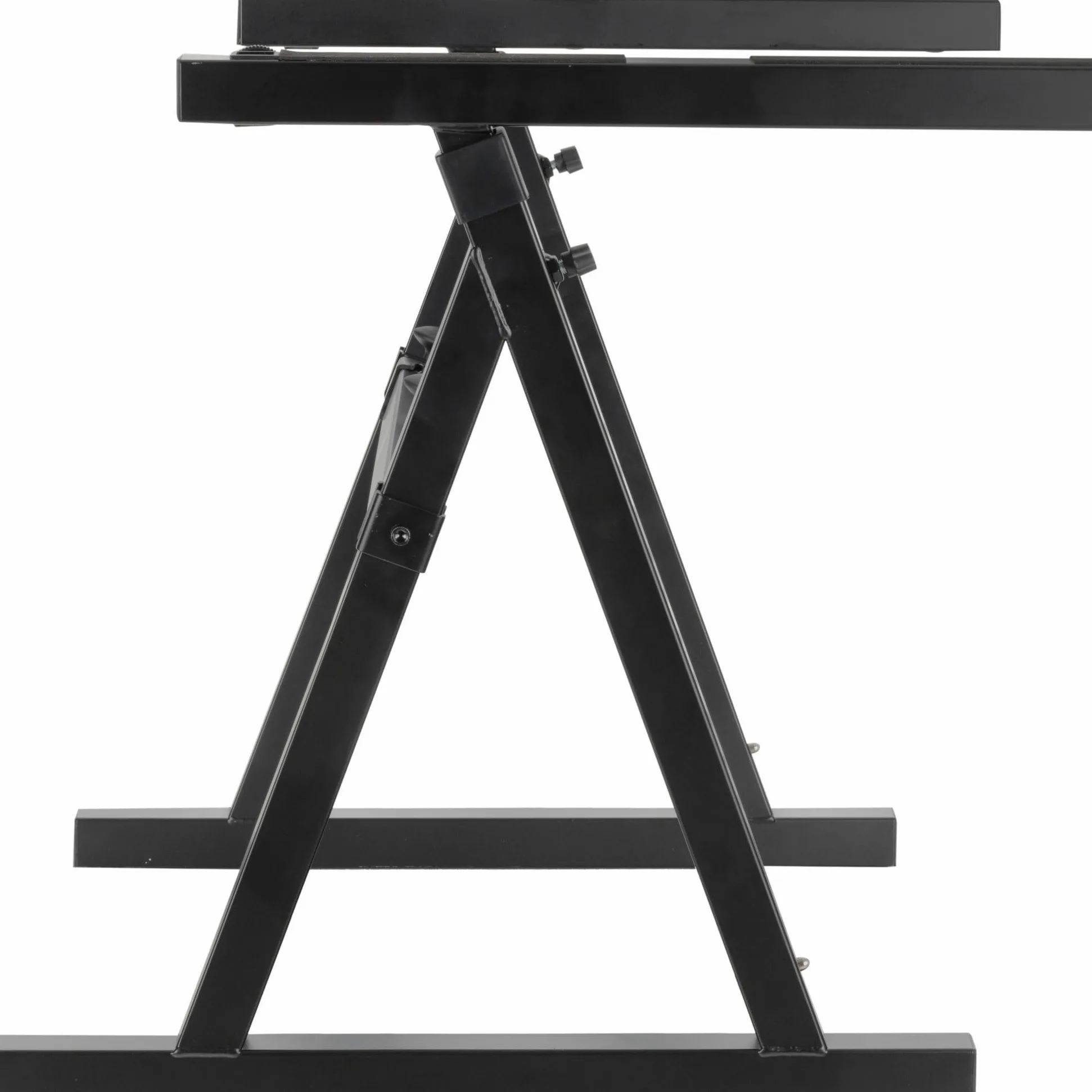 Classic Cantabile KSD-400Pro MK II Supporto Tastiera Pro Set - Supporto Tastiera Regolabile a 2 Livelli - 4 Ruote e Porta Cuffie - Portata Fino a 100 kg - Larghezza e Altezza Regolabili - Nero