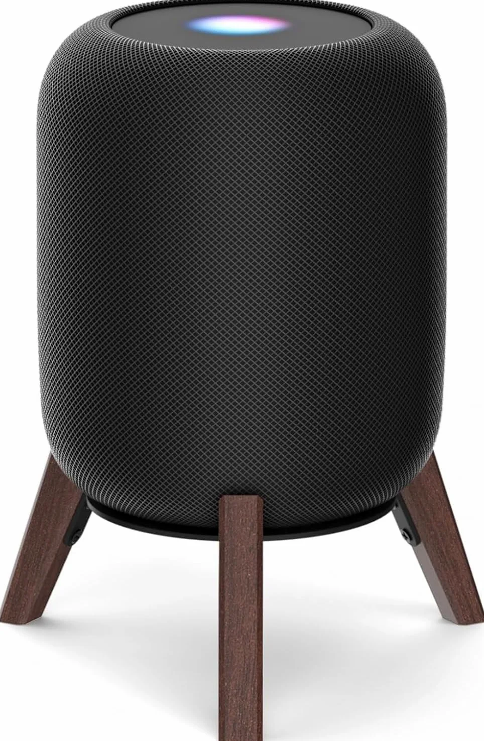 notiela Supporto da tavolo in legno nero per HomePod 1 e 2 - Supporto da scrivania in legno antiscivolo con design a tre zampe, compatibile con HomePod di prima e seconda generazione