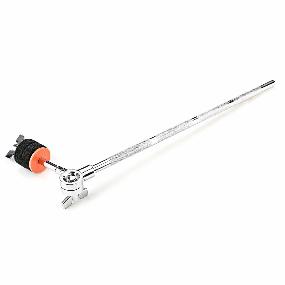 Asta per piatti per tamburo Supporto per piatto per batteria Supporto in metallo Braccio di estensione regolabile Asta per piatti Facile da installare Supporto per morsetto di estensione per tamburo