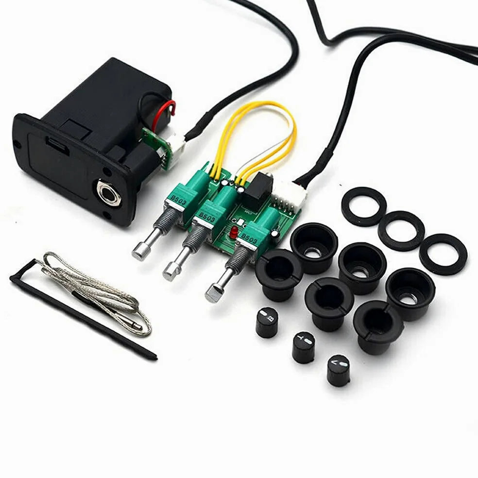 3 Bande Acustica Chitarra Classica Equalizzatore Guitarra EQ Preamplificatore Concise Bass Tone Volume Regolabile 6.35 Audio Head Output Violao Pickup per Taylor