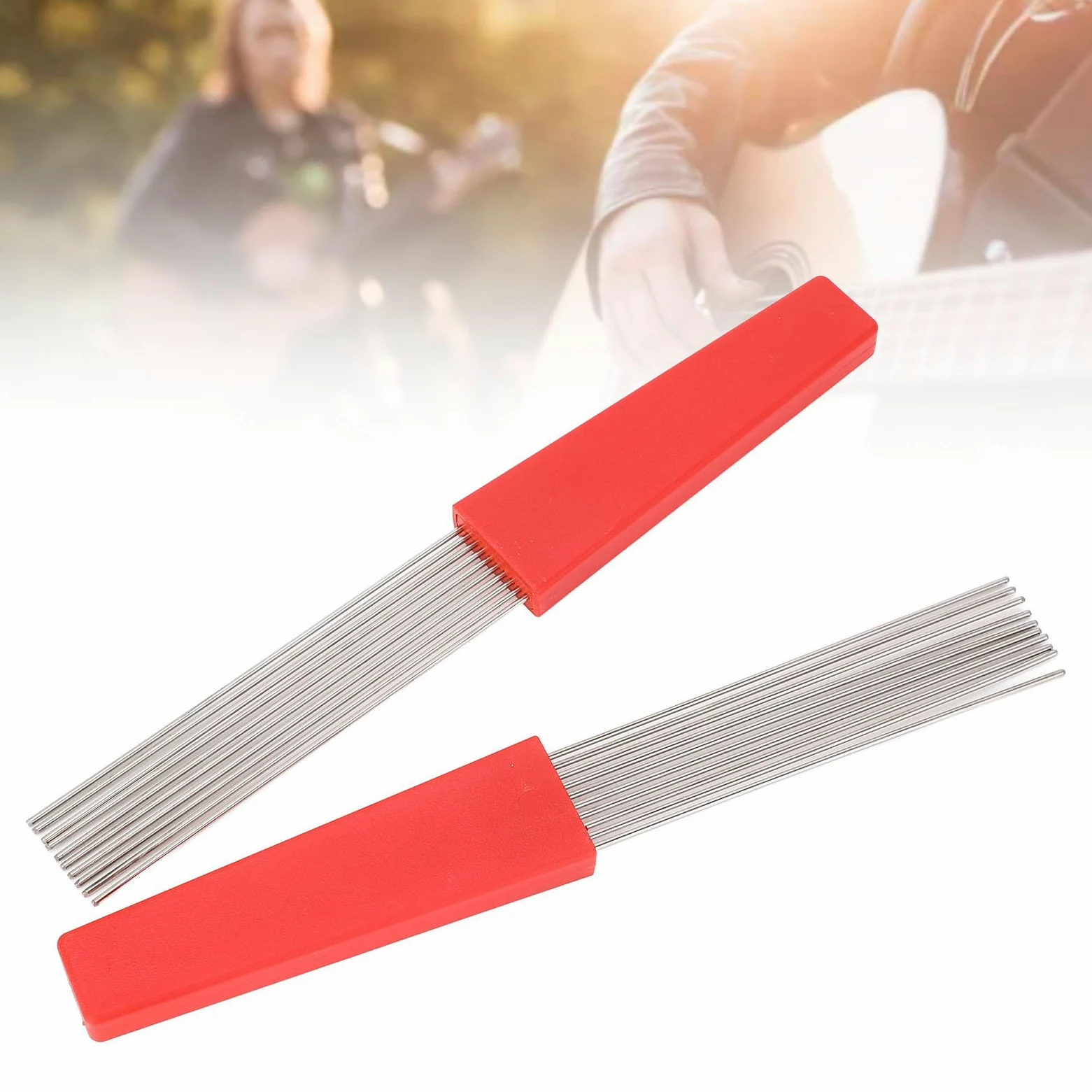 Raschietto Guiro Stile Pettine in Metallo 2 Pezzi, Raschietto per Percussioni Latine Spazzola Raschietto Guiro in Acciaio Inossidabile