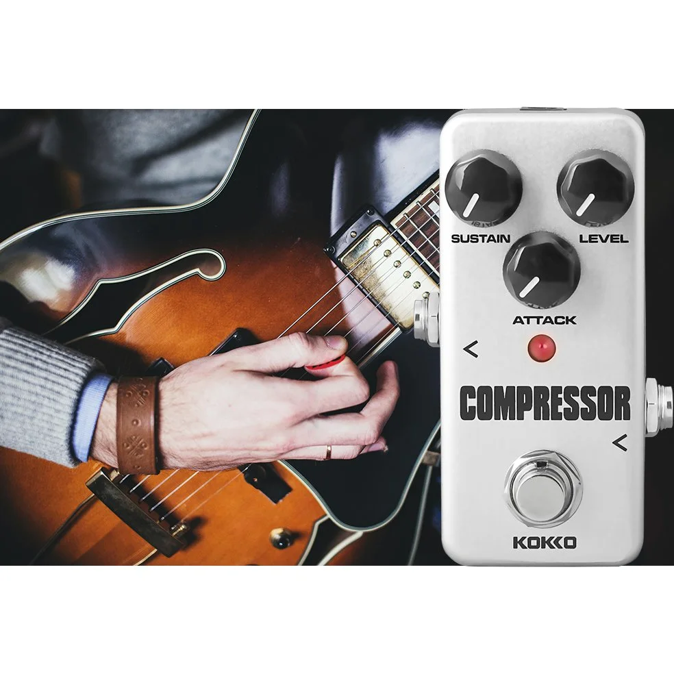 KOKKO Pedale Compressore, Mini Processore Effetto Chitarra Analogico per Chitarra Elettrica e Basso, Vero bypass (FCP2)
