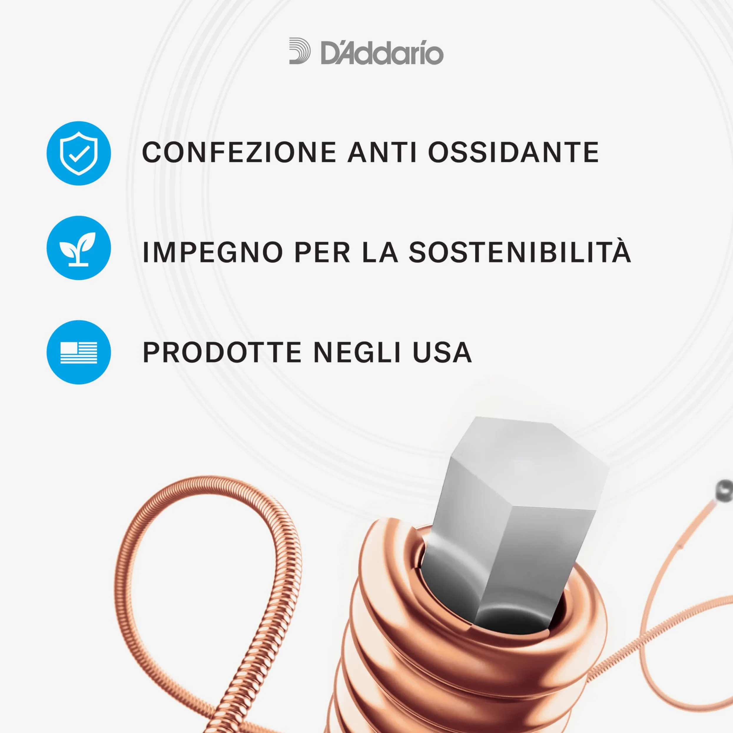 D'Addario Corde Chitarra Acustica | Corde per Chitarra Acustica | Corde Acustica | EFT16 Set Corde Acustica Flat Tops Phosphor, Bronzo, 12-53