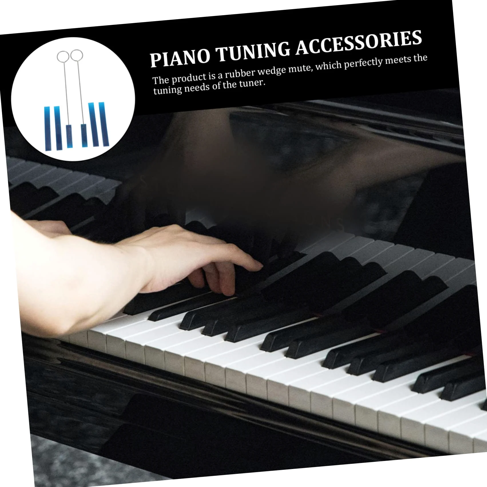 Kit di 6 Pezzi Sordine per Pianoforte in Gomma Liscia, Strumento Muto Inclinato per Accordatura Professionale, Accessori Compatti e Portatili per Manutenzione Pianoforti