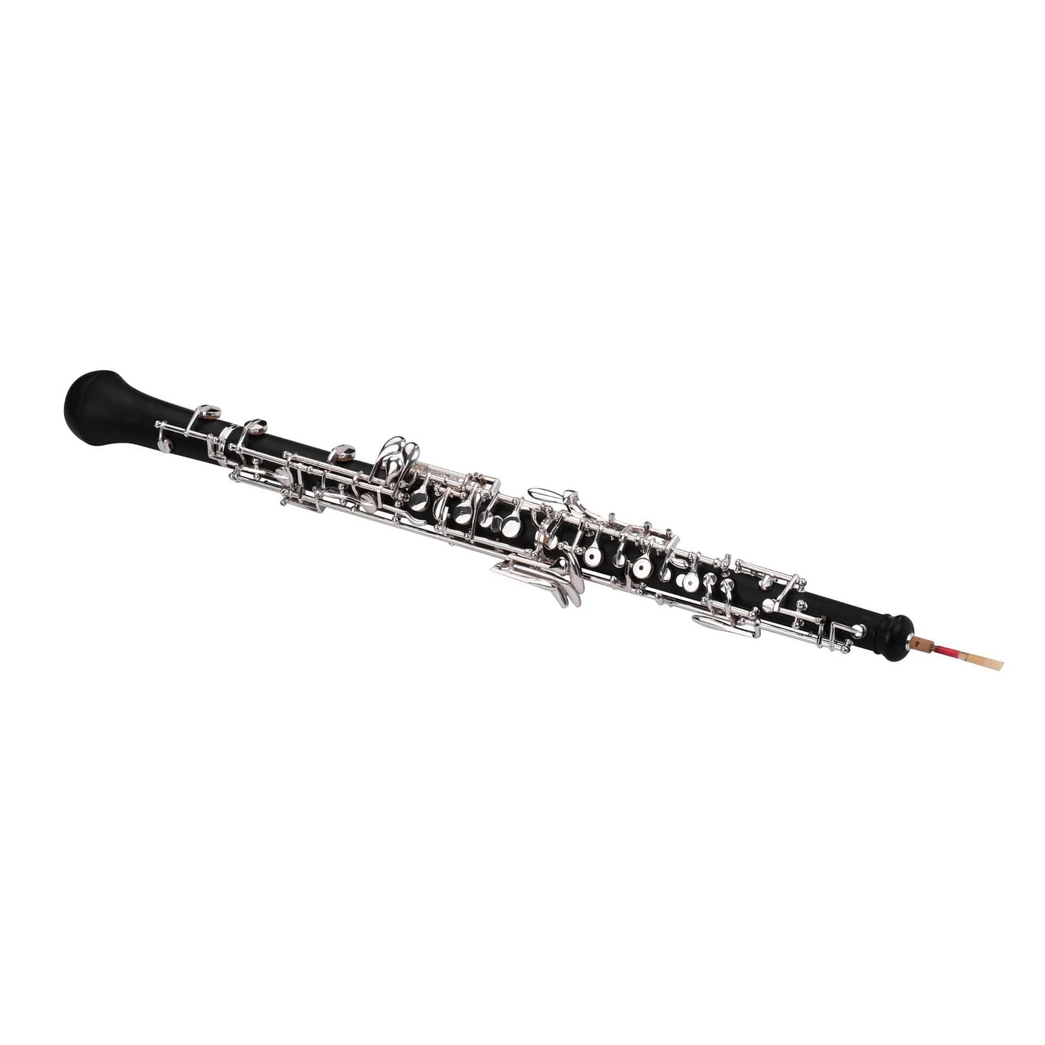 HUIOP Oboe Professionale C - Chiave Semi-Automatica, Tasti Nichelati, Strumento a Fiato con Ancia, Guanti, Custodia in Pelle, Borsa, Panno per Pulizia e Mini Cacciavite