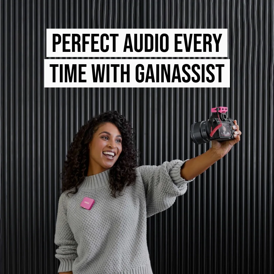 RØDE Wireless GO (Gen 3) – Microfono wireless compatto – Audio cristallino, registrazione a 32 bit float, controllo automatico del livello, per telefoni, fotocamere e computer (Rosa)