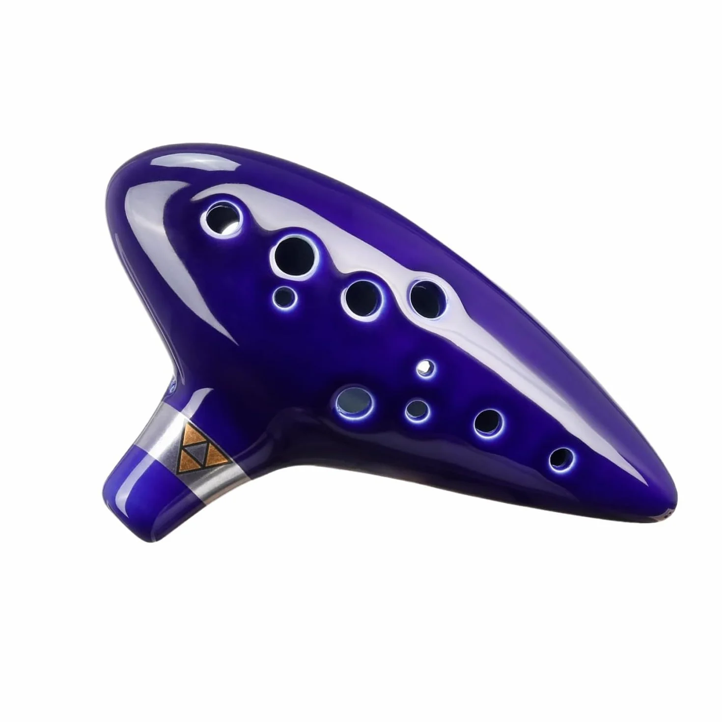 Zelda - Ocarina con libro delle canzoni della leggenda di Zelda, a 12 fori, in Do contralto, con scatola regalo, espositore a forma di mano, cordino da collo e custodia protettiva nera (blu)