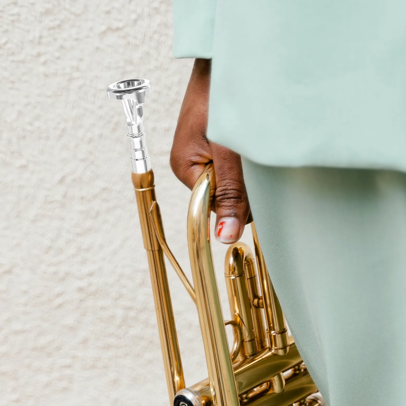 Allenatore Bocchino Tromba Piccolo Argento, Dispositivo Vibrazione Labbra Tromba per Studenti e Musicisti, Accessorio Professionale per Esercizi di Strumenti a Fiato