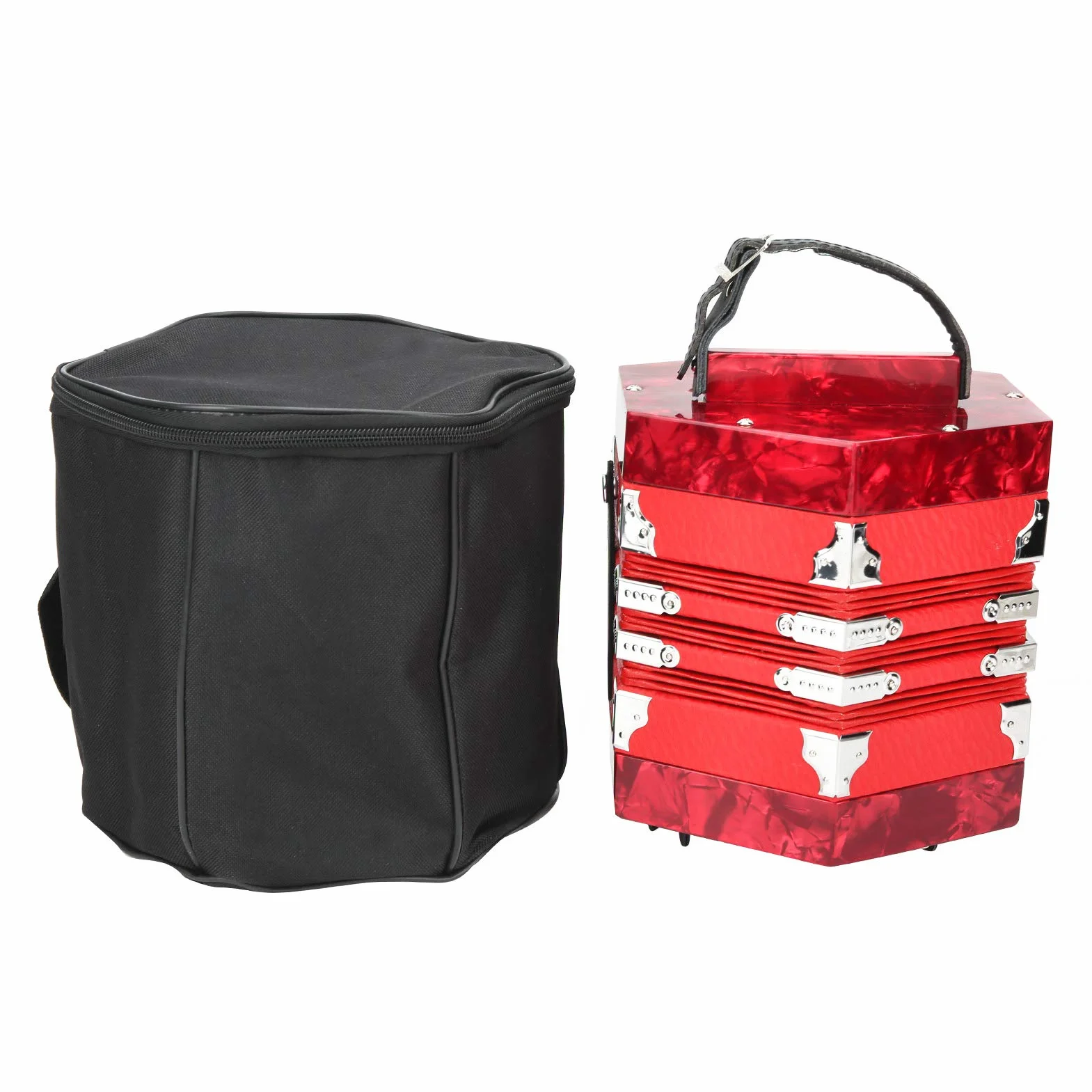 con tracolla regolabile Strumento a fisarmonica Fisarmonica professionale Concertina, per musica(red)