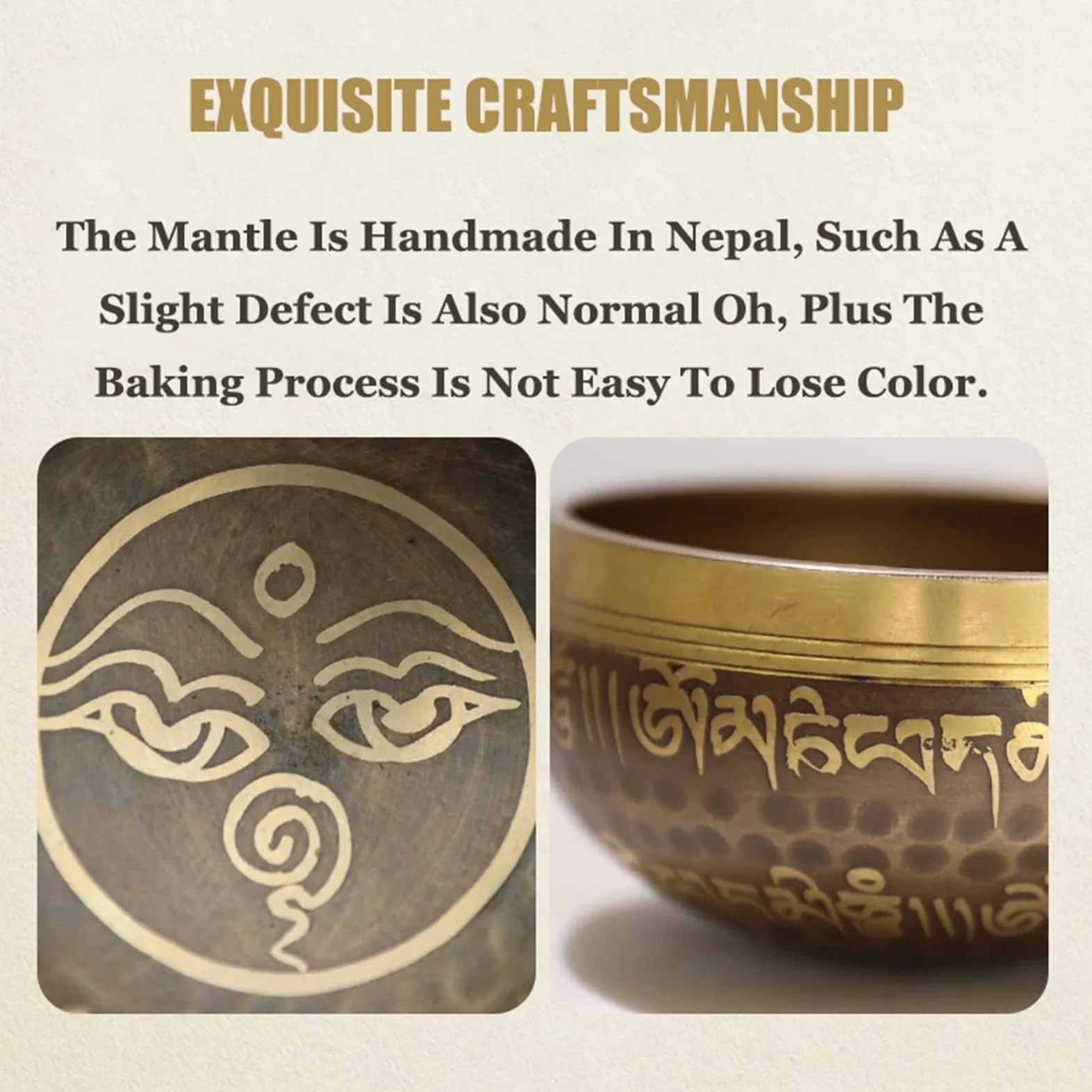 Campana tibetana, set di campane tibetane, con vassoio in seta e bastone in legno, calibro da 9 cm, questa ciotola per canto buddista, ideale per l'editazione dello yoga e la guarigione del suono