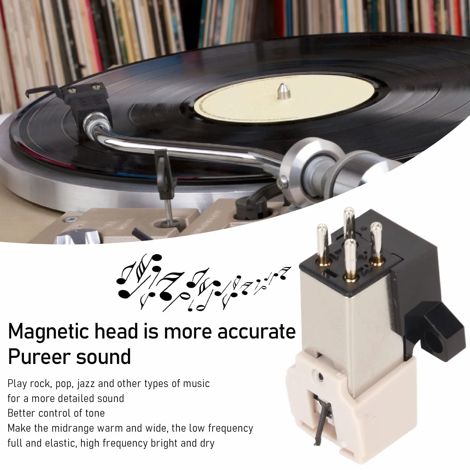 Puntina per Cartuccia Magnetica, Ago in Materiale Premium, Cartuccia per Giradischi Magnetica Ad Alte Prestazioni per Giradischi in Vinile AT 3600L