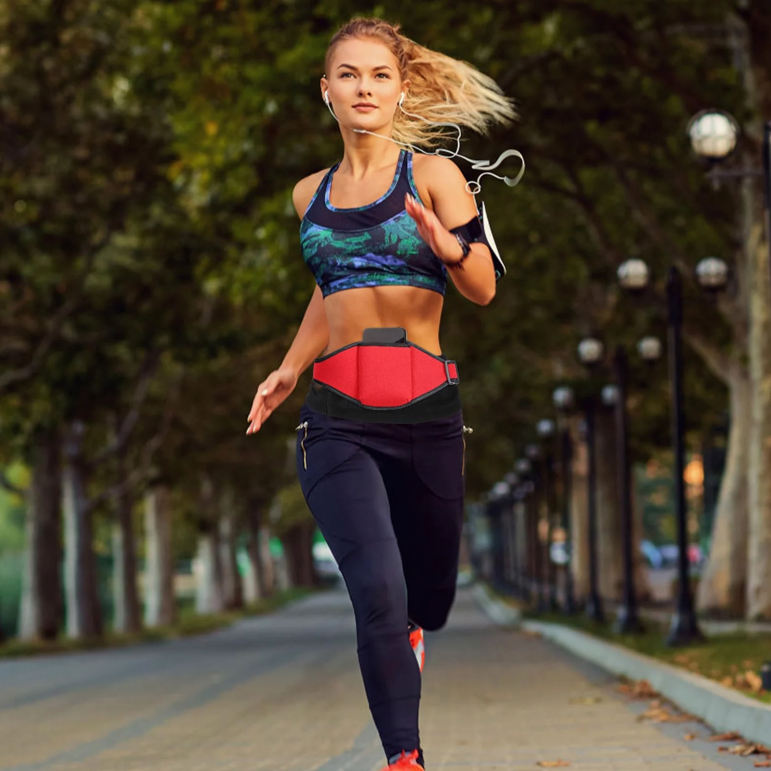 Borsa Cintura per Microfono Fitness in Fibra di Poliestere Rossa, Portamicrofono Sicuro e Discreto per Sport e Palcoscenico