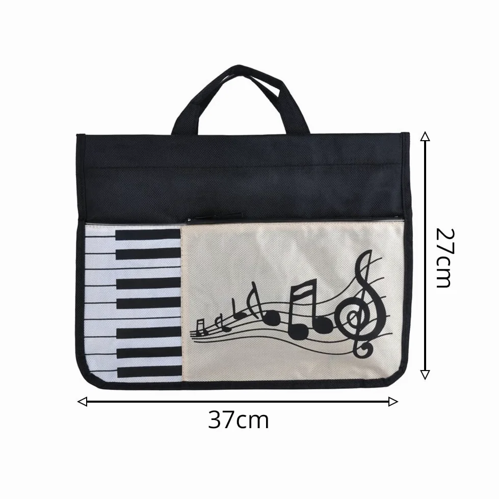 Music Bag - Borsa per la musica, in cotone spesso, con motivo musicale, motivo note, a, 1