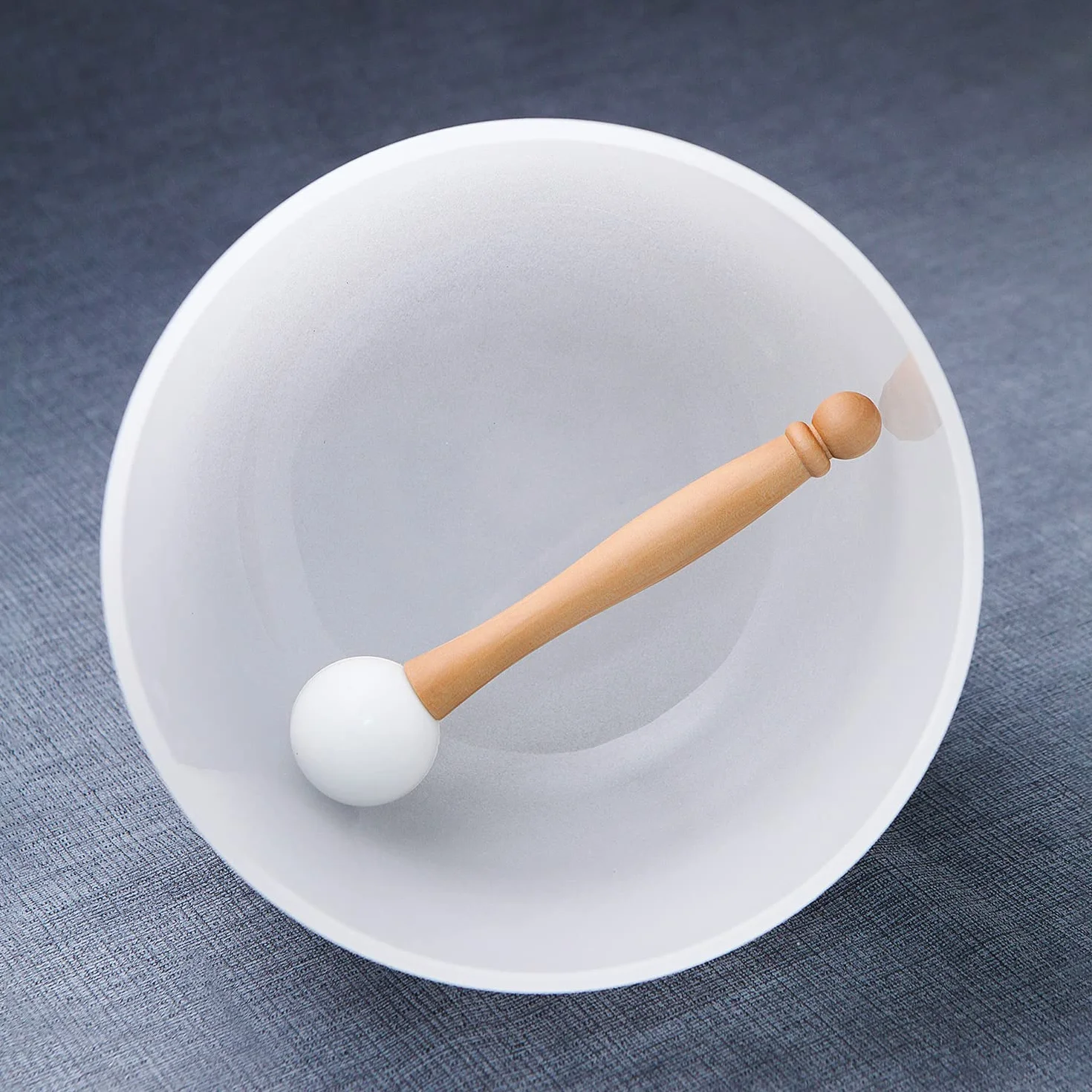 Hye-eun Set di 3 campane tibetane in cristallo di quarzo smerigliato per la guarigione del suono, 15,2 cm, note si, note mi e note do da 25,4 cm, con borsa per il trasporto
